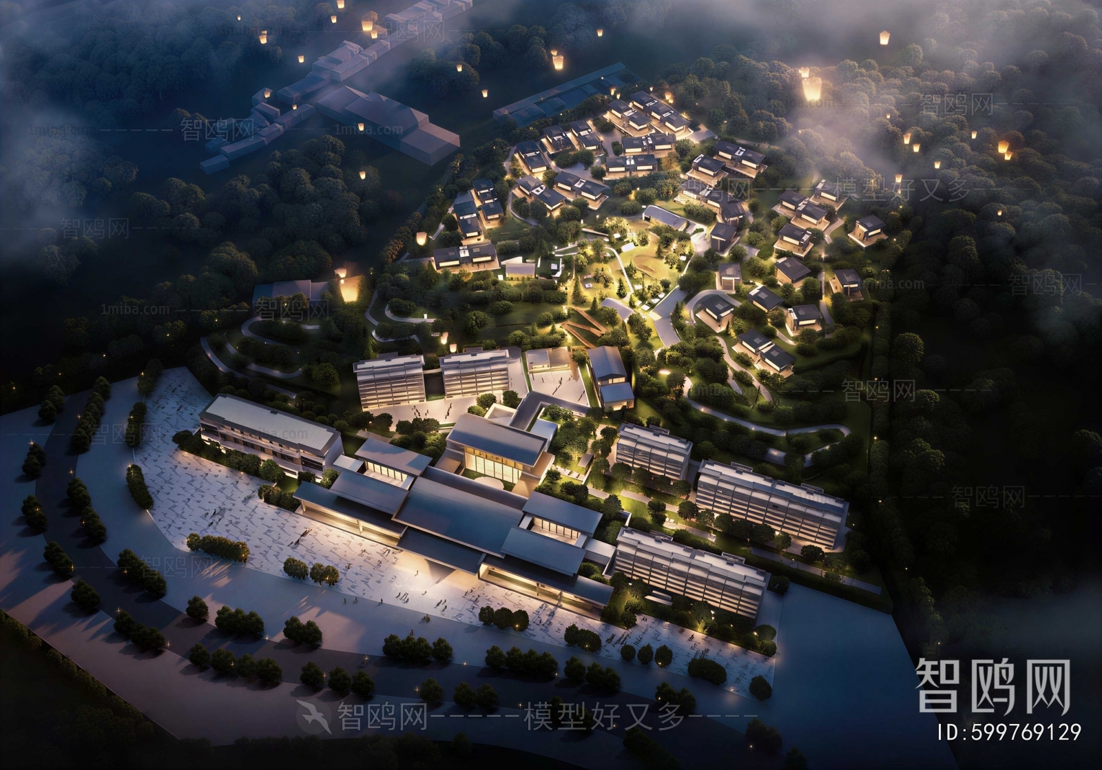 Modern Architectural Bird's-eye View Planning