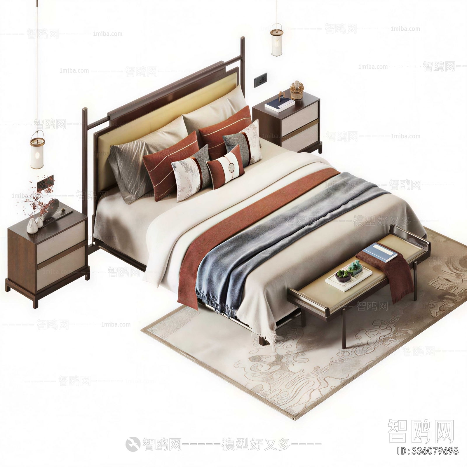 New Chinese Style Double Bed