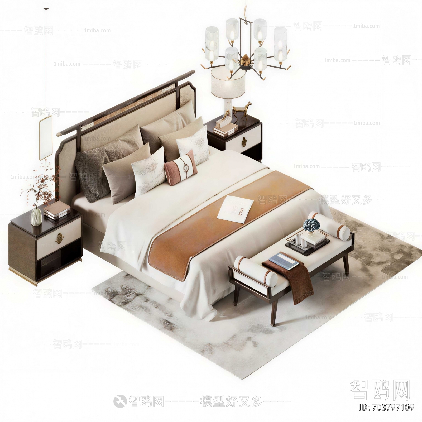 New Chinese Style Double Bed