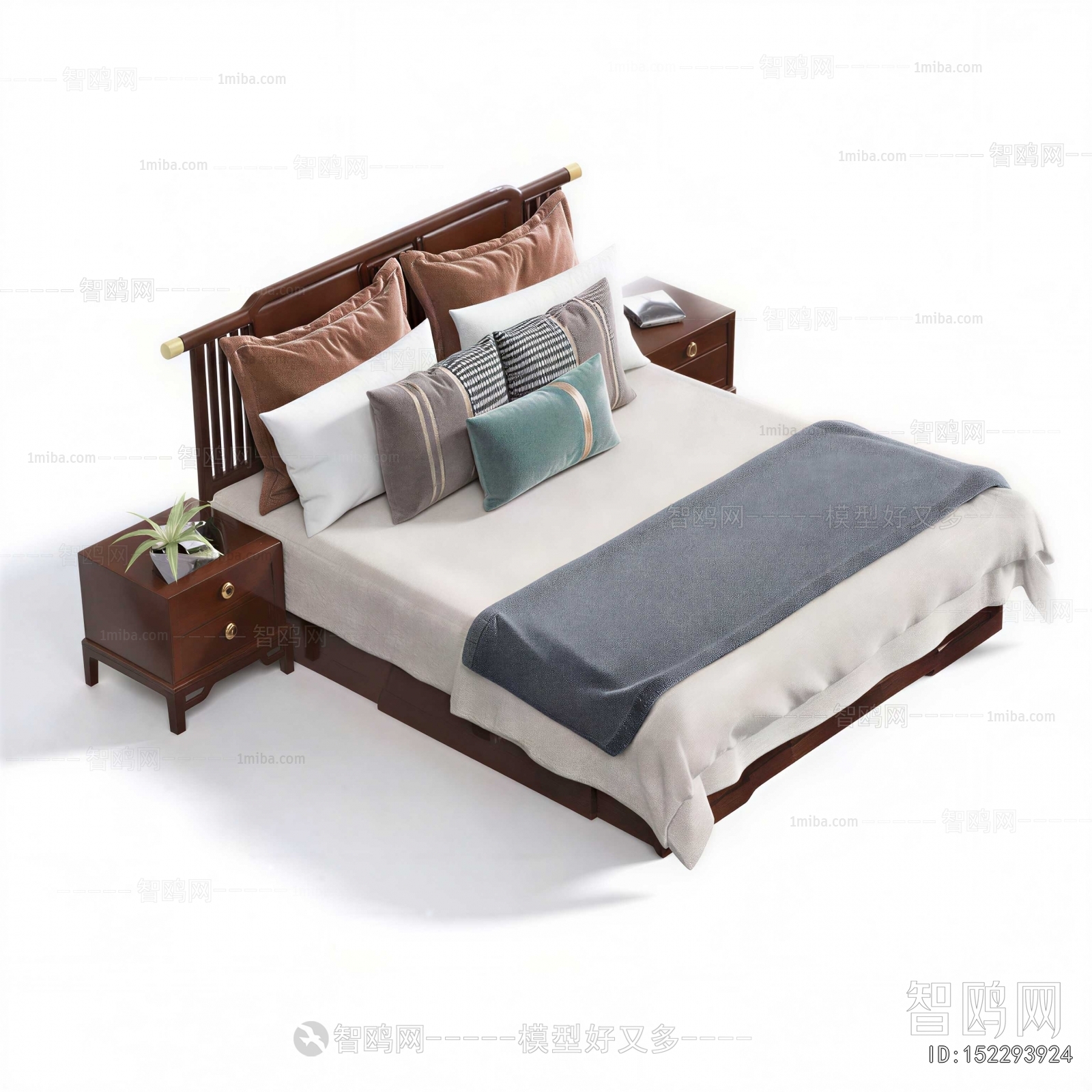 New Chinese Style Double Bed