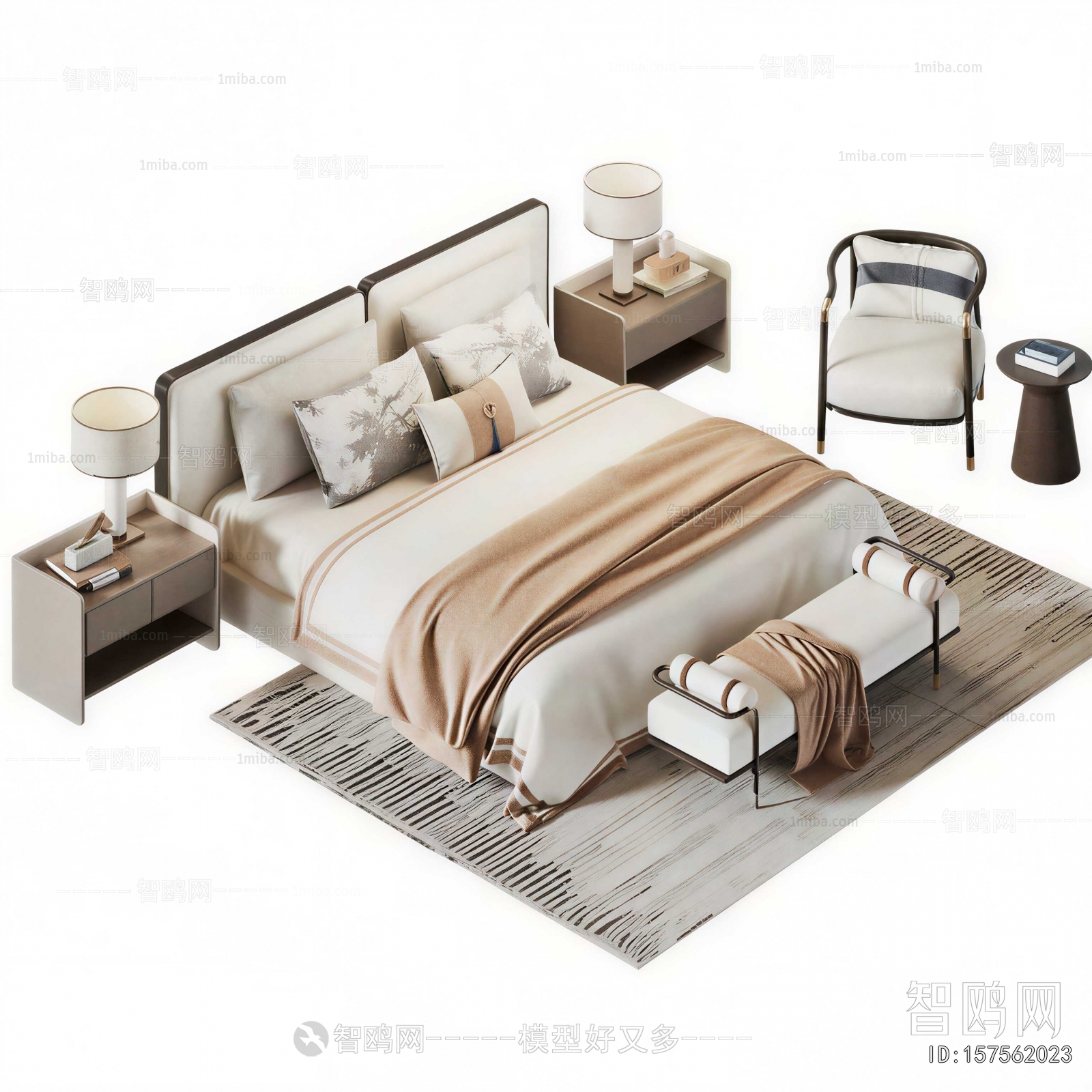 New Chinese Style Double Bed