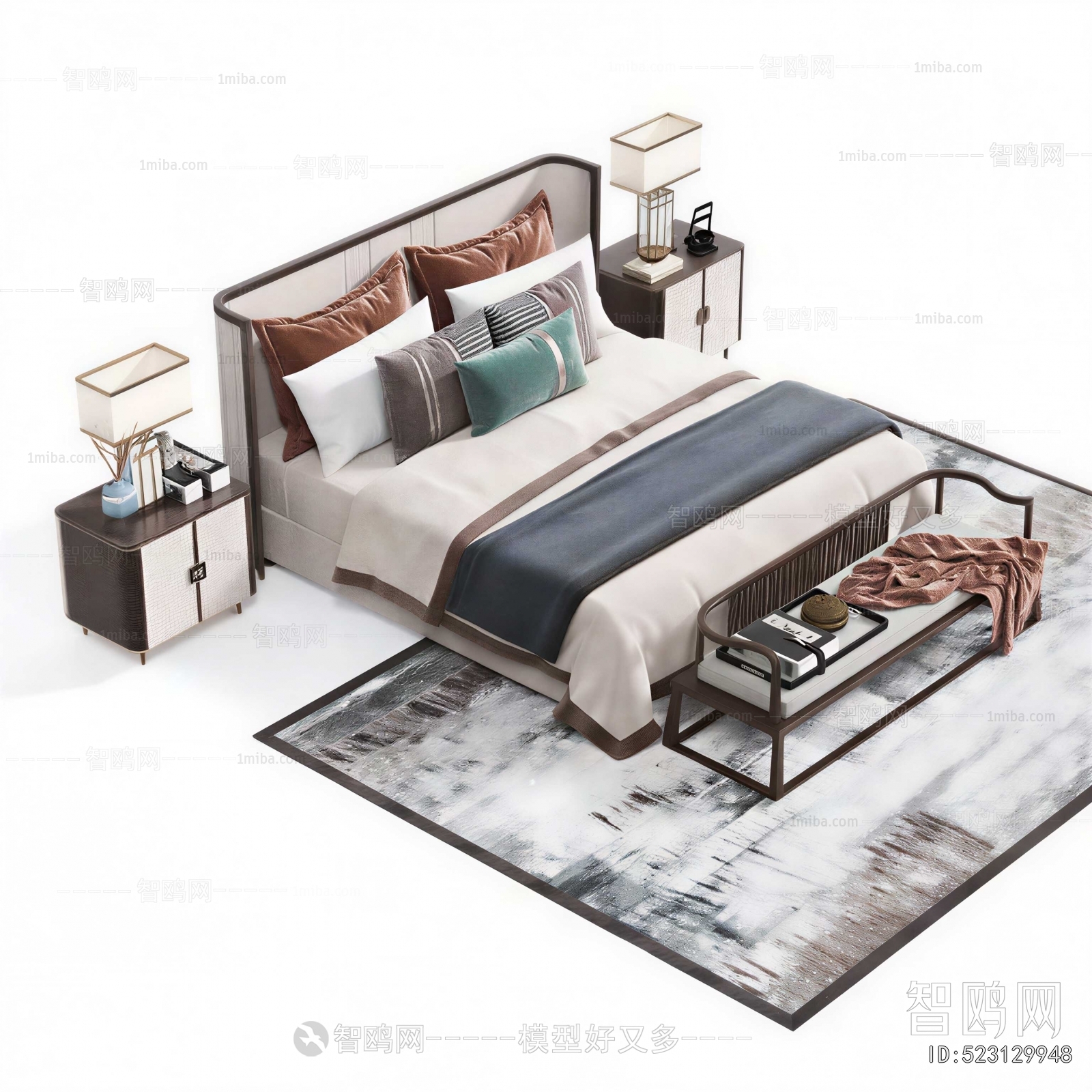 New Chinese Style Double Bed