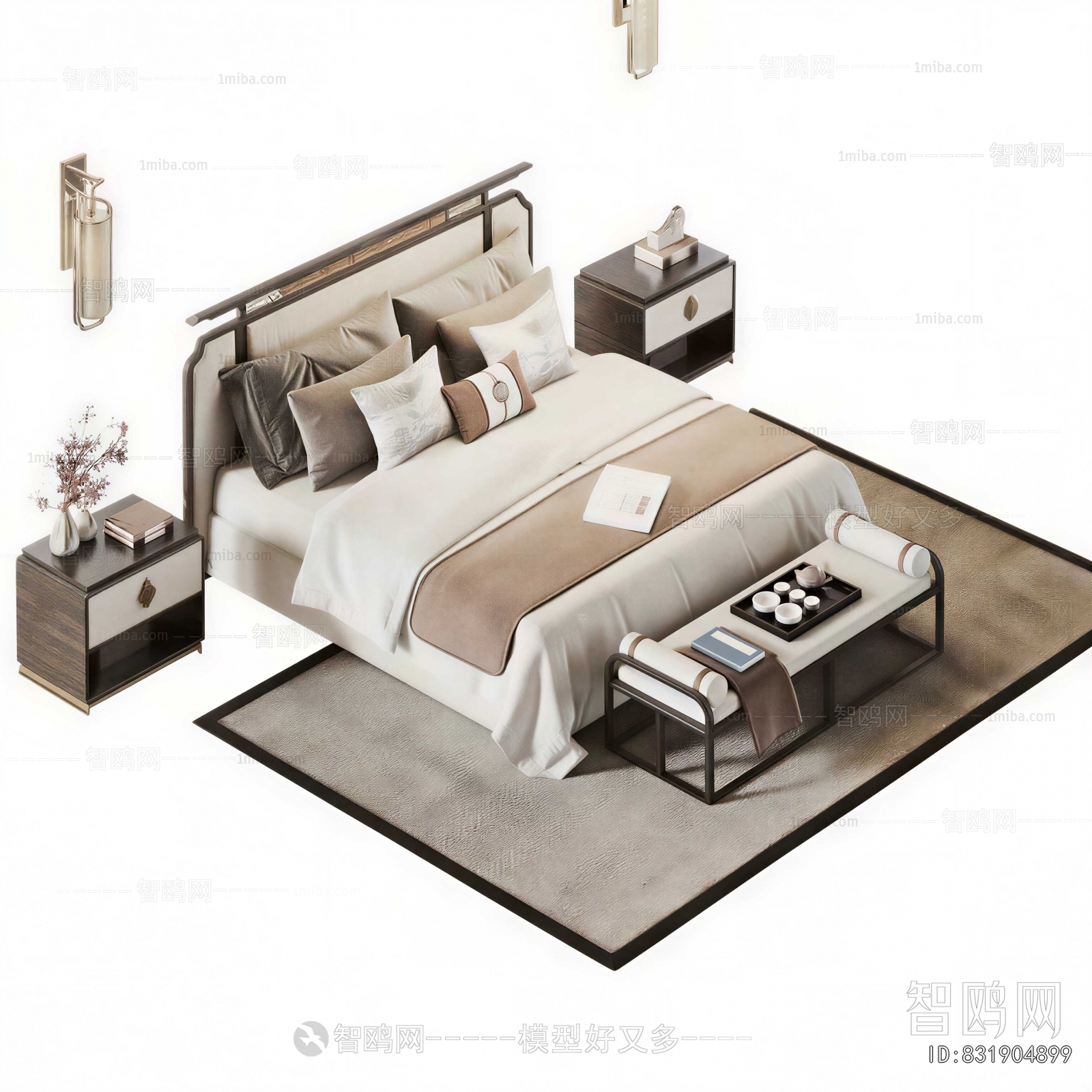 New Chinese Style Double Bed