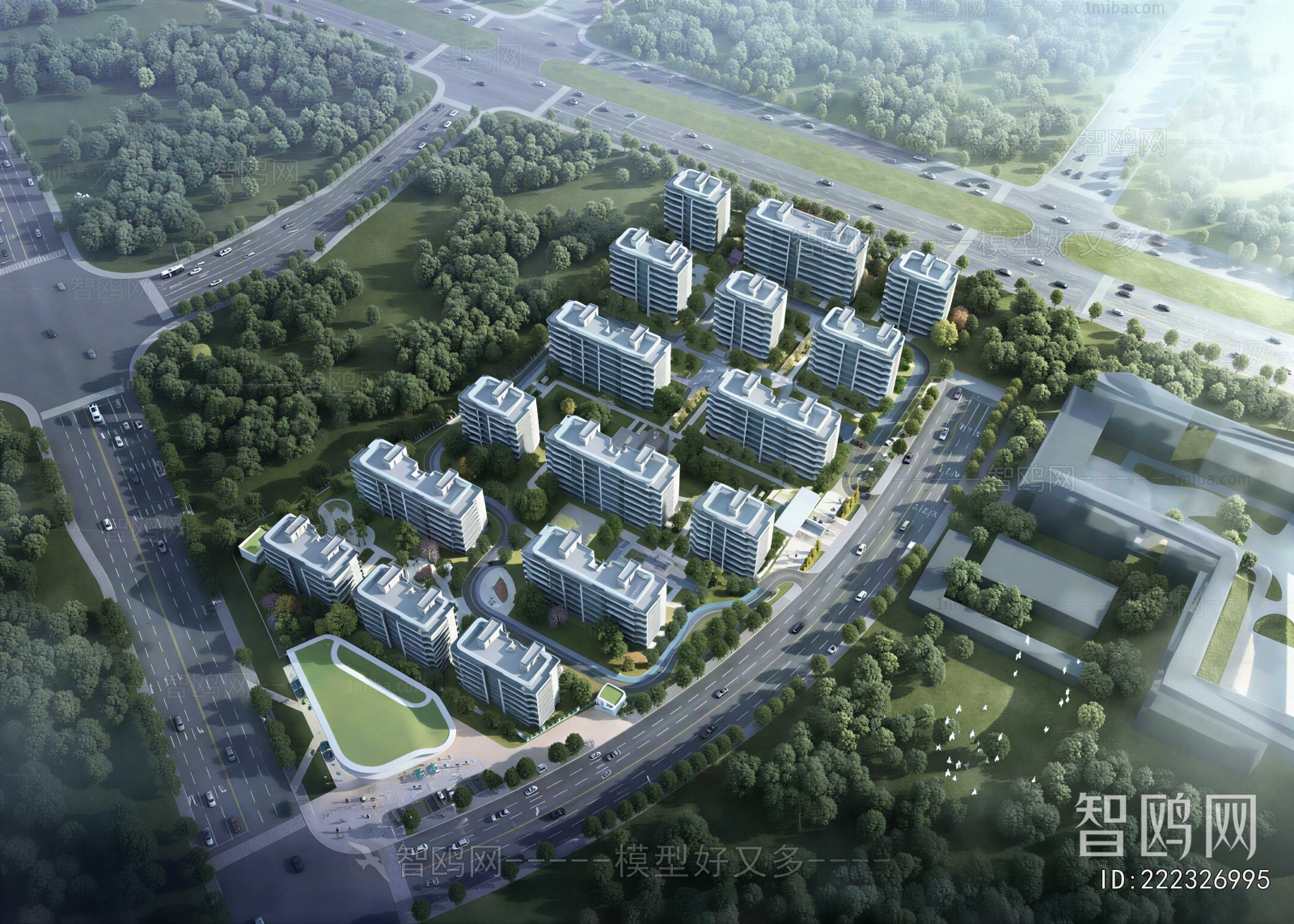 Modern Architectural Bird's-eye View Planning