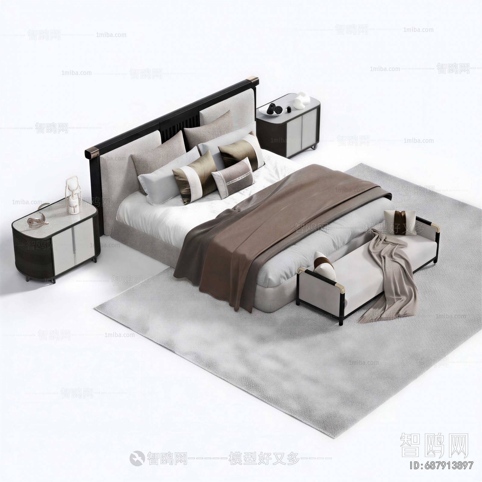 New Chinese Style Double Bed