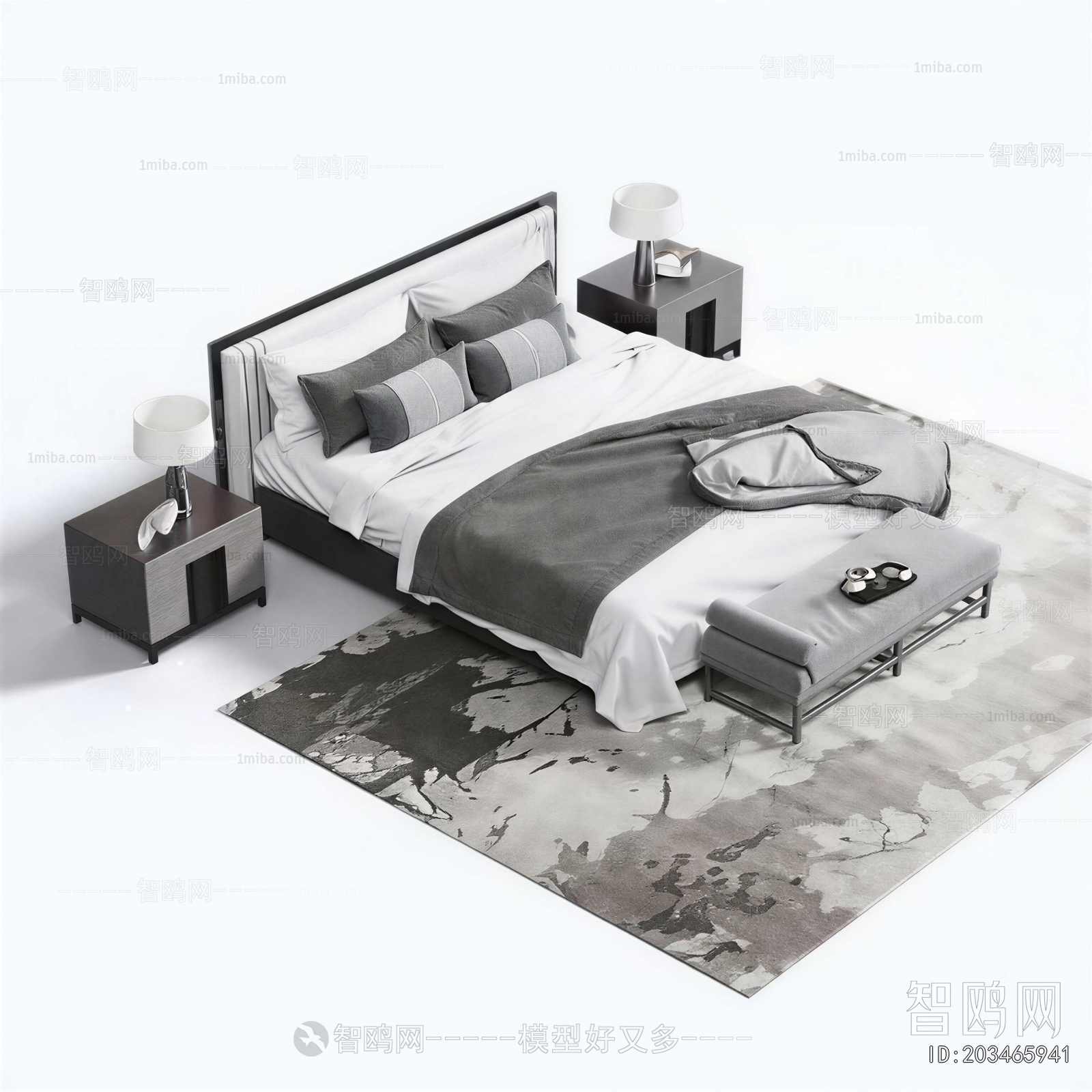 New Chinese Style Double Bed