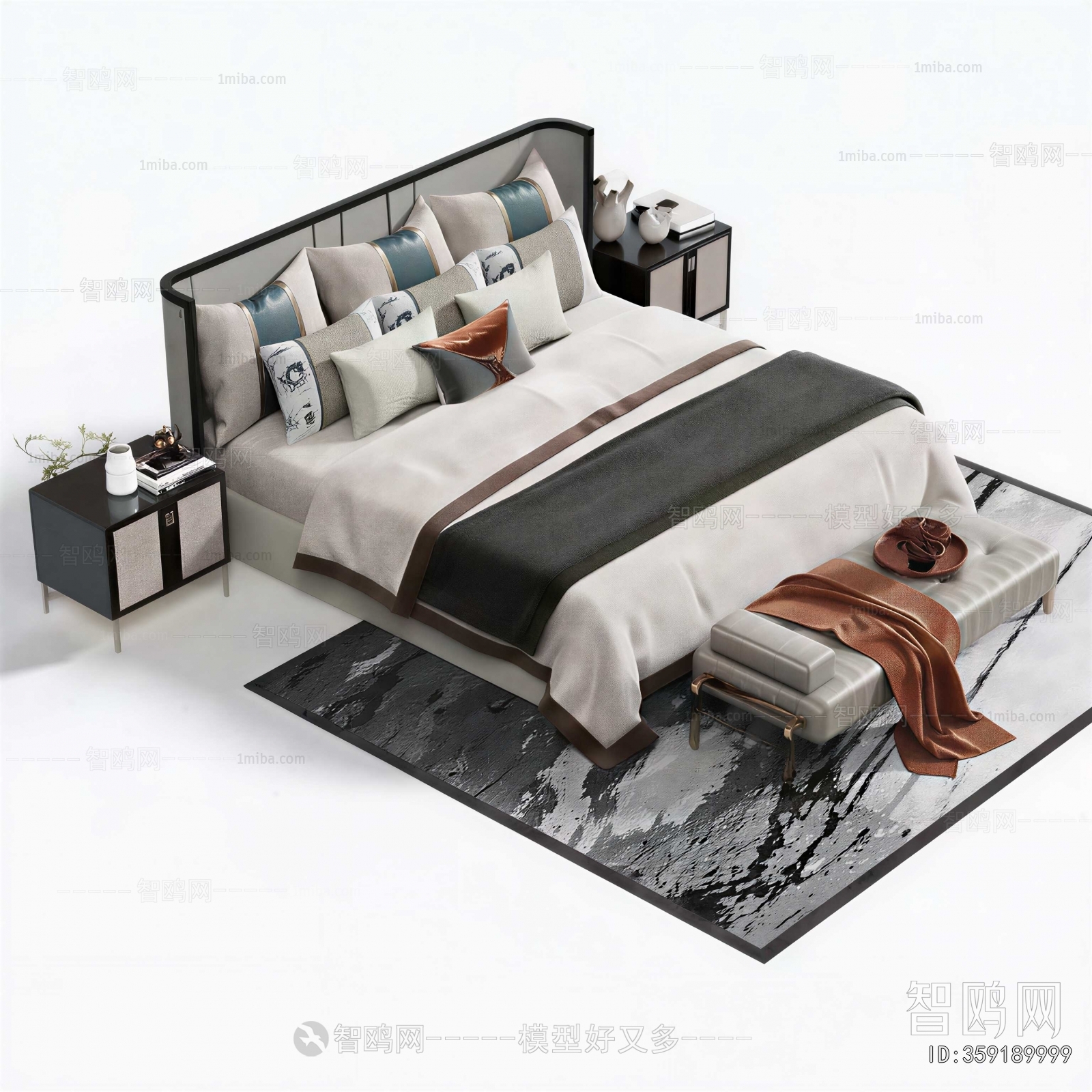 New Chinese Style Double Bed