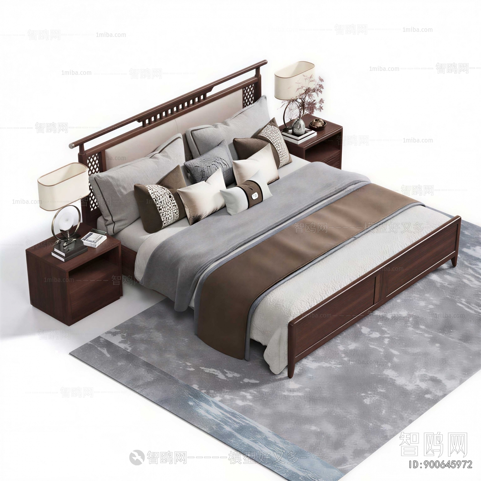 New Chinese Style Double Bed