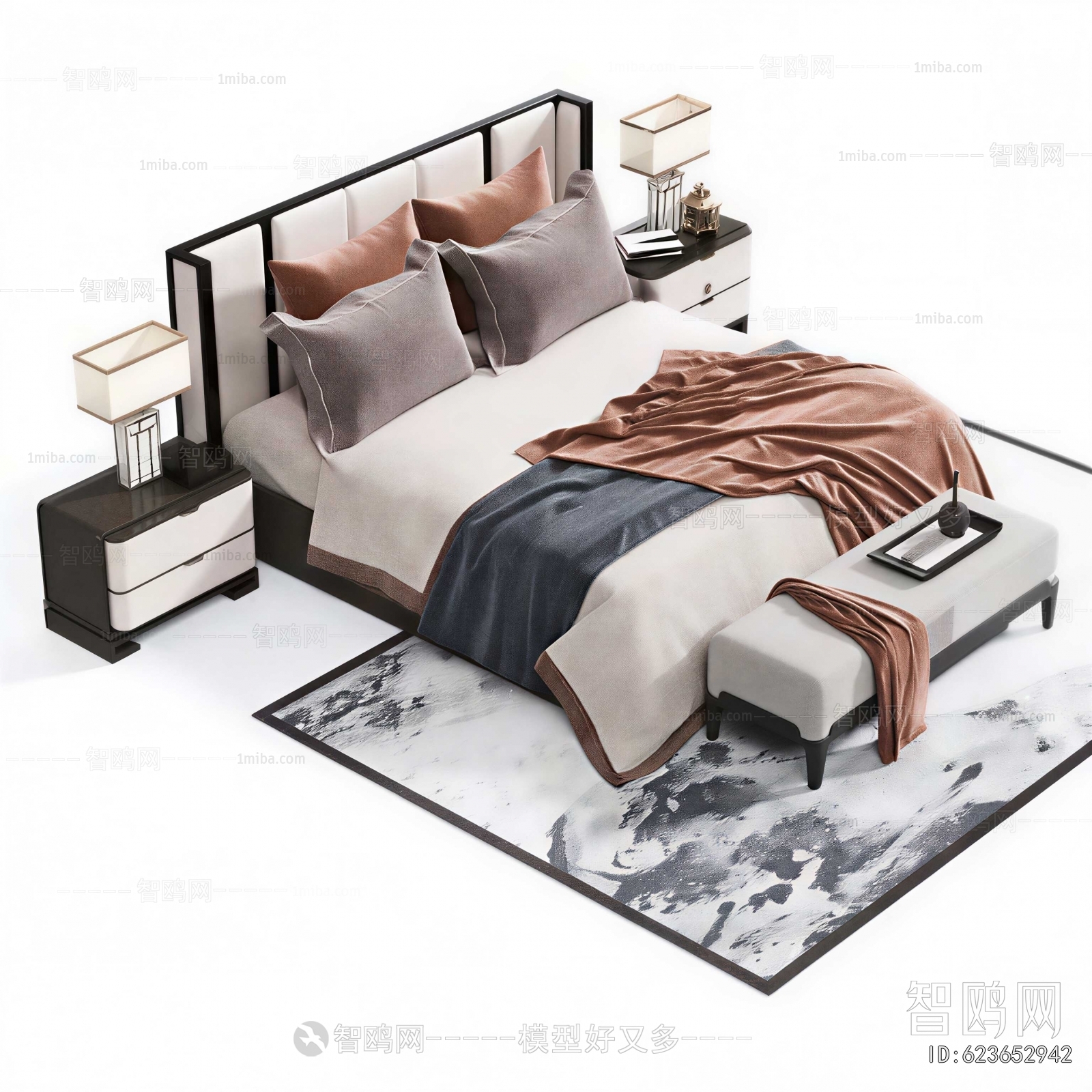 New Chinese Style Double Bed