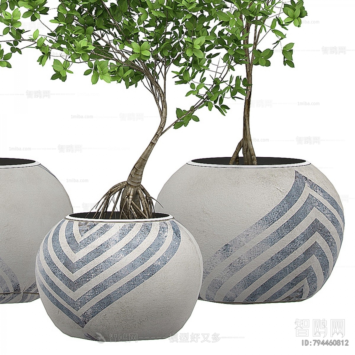Modern Ground Green Plant Potted Plants