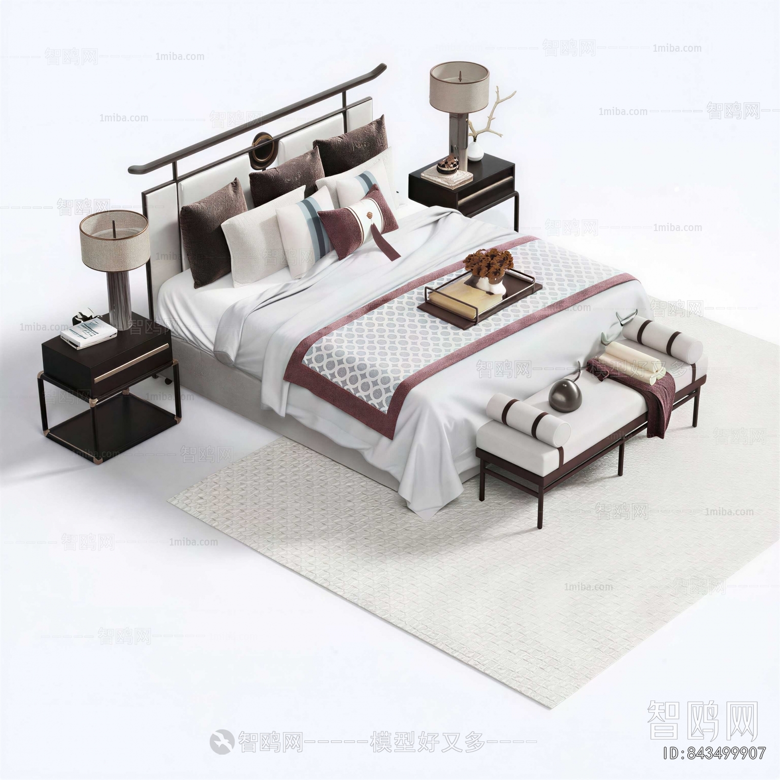 New Chinese Style Double Bed