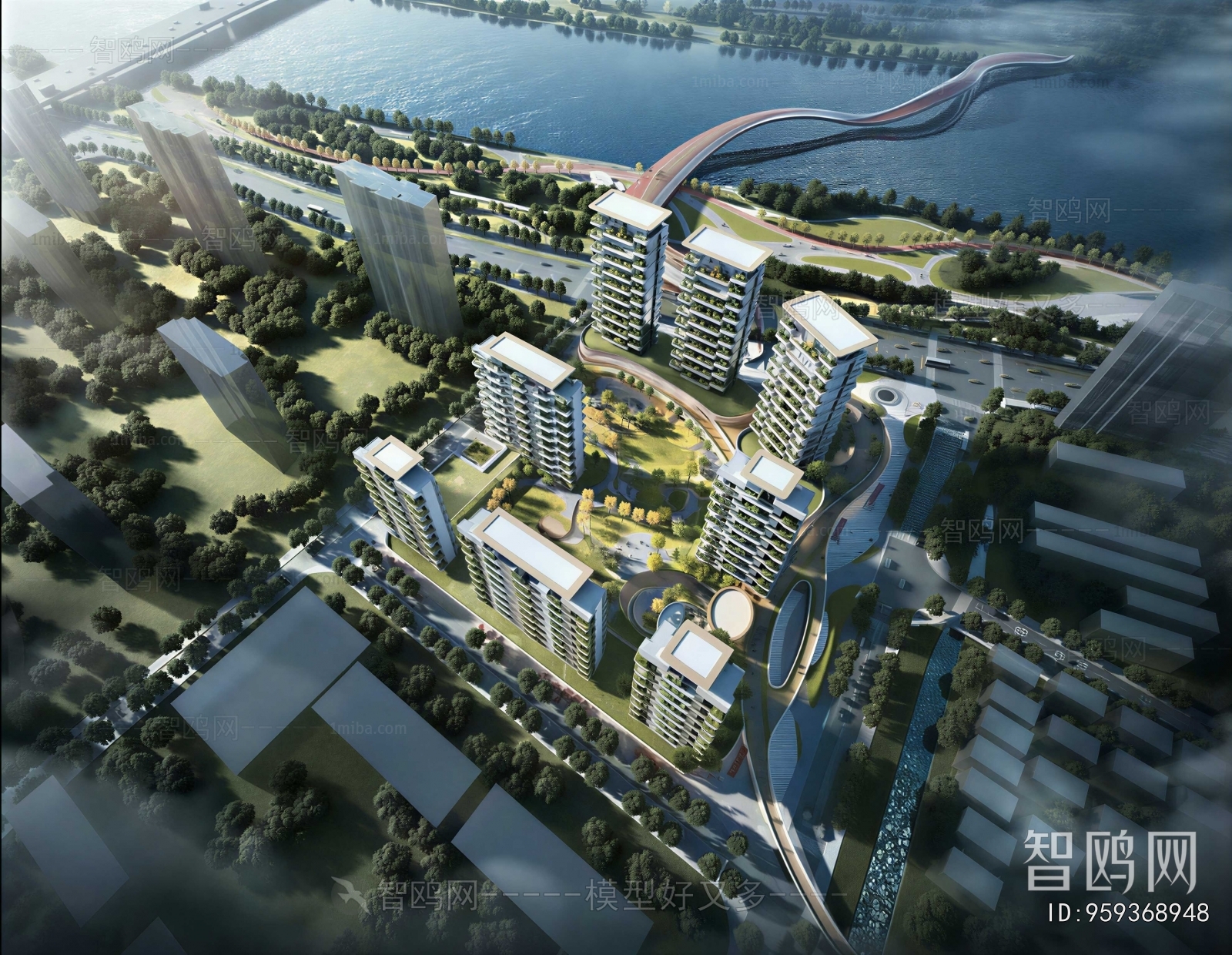 Modern Architectural Bird's-eye View Planning