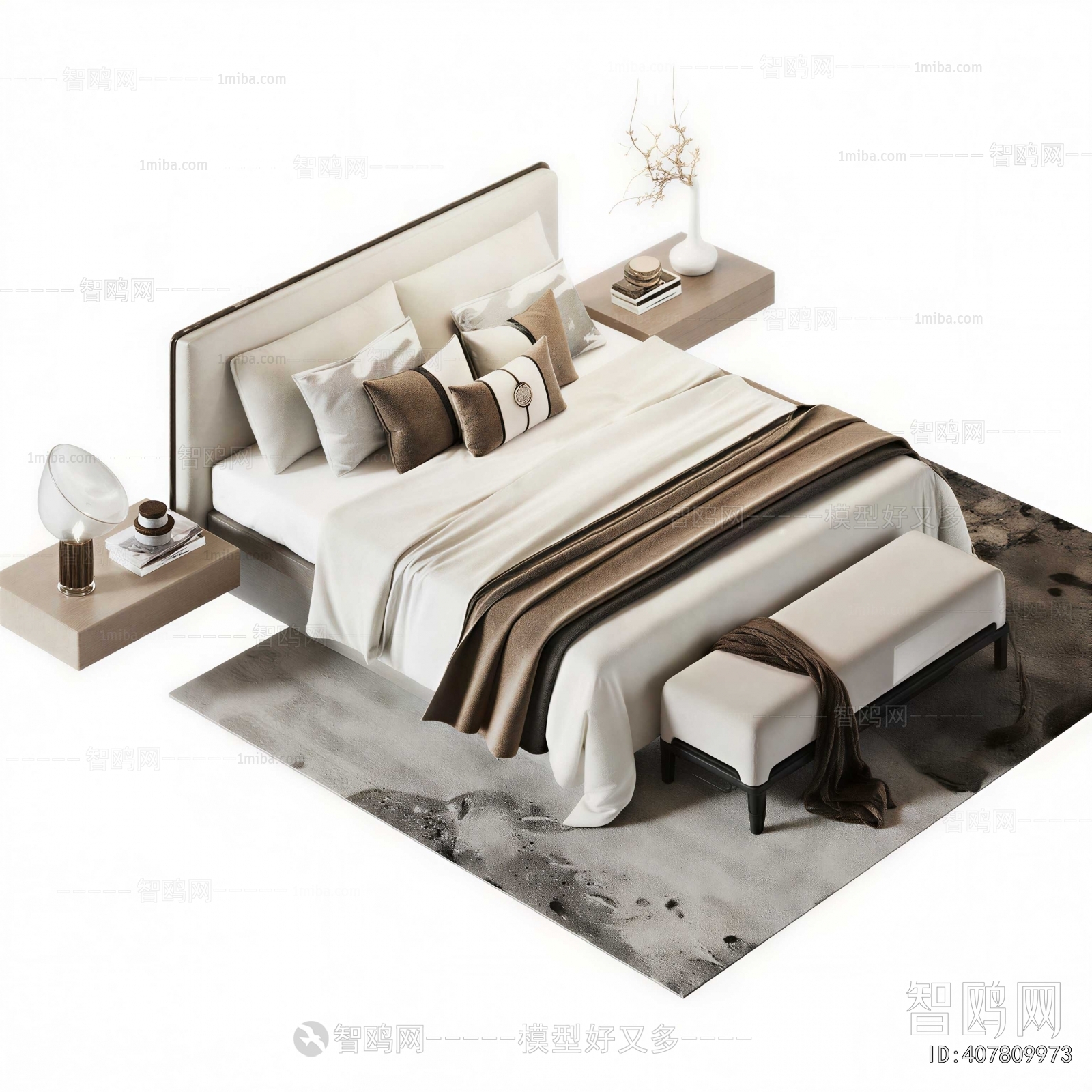 New Chinese Style Double Bed