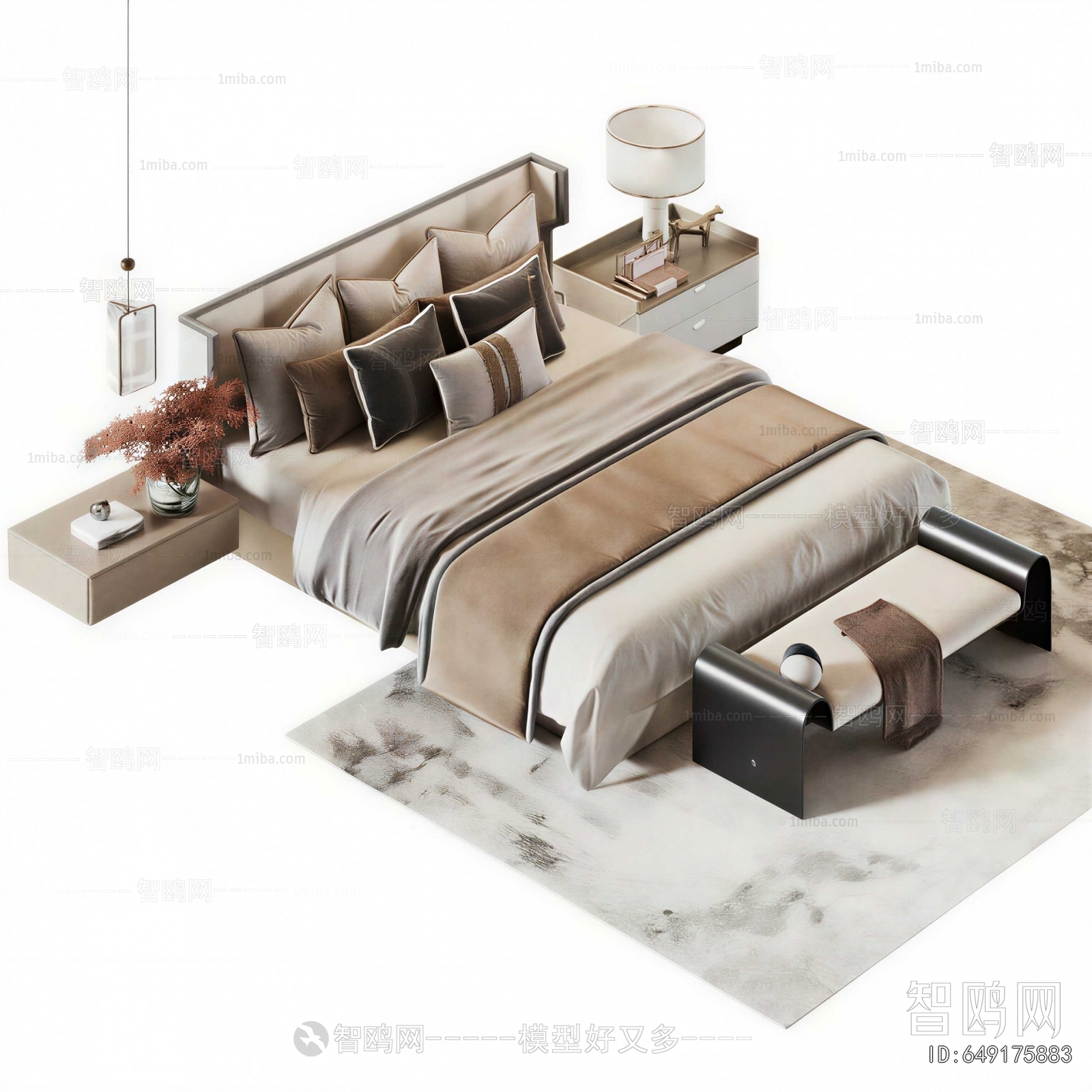 New Chinese Style Double Bed