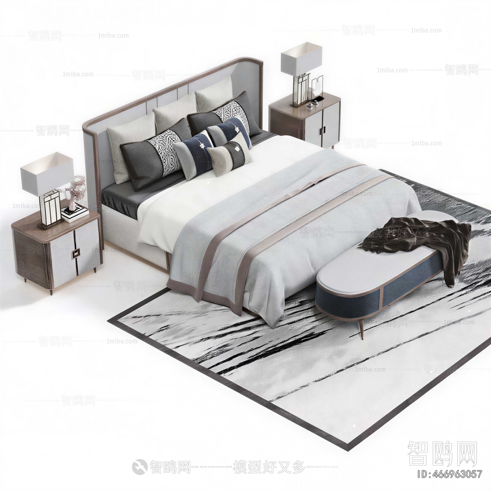 New Chinese Style Double Bed