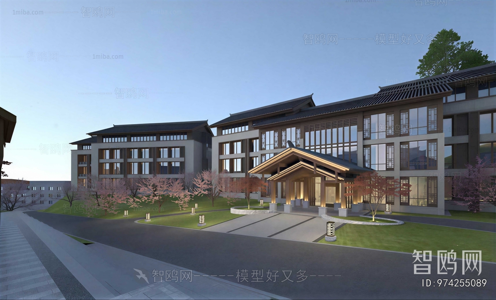 New Chinese Style Appearance Of Commercial Building