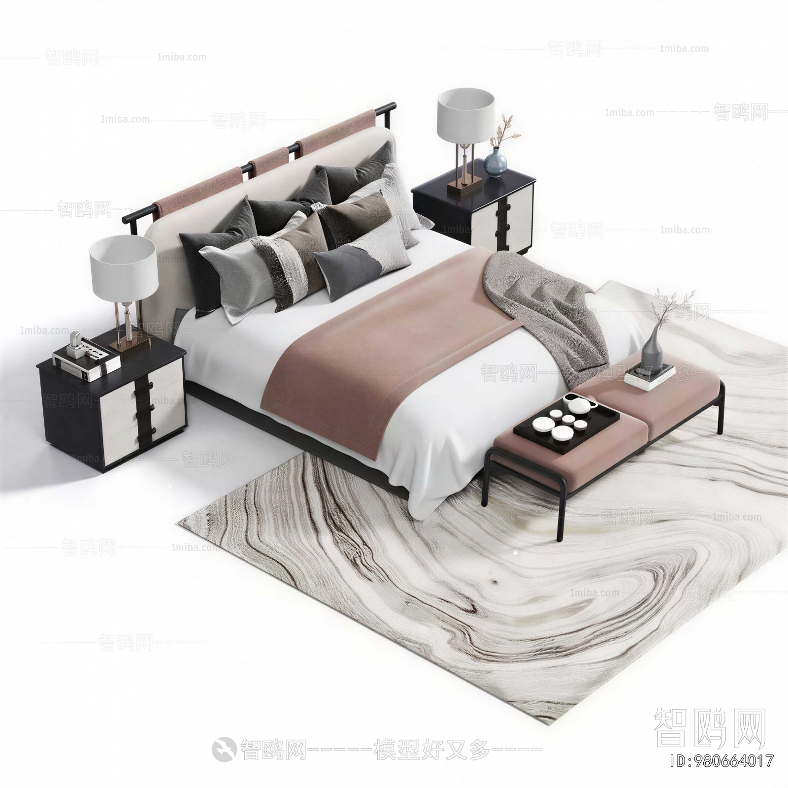 New Chinese Style Double Bed