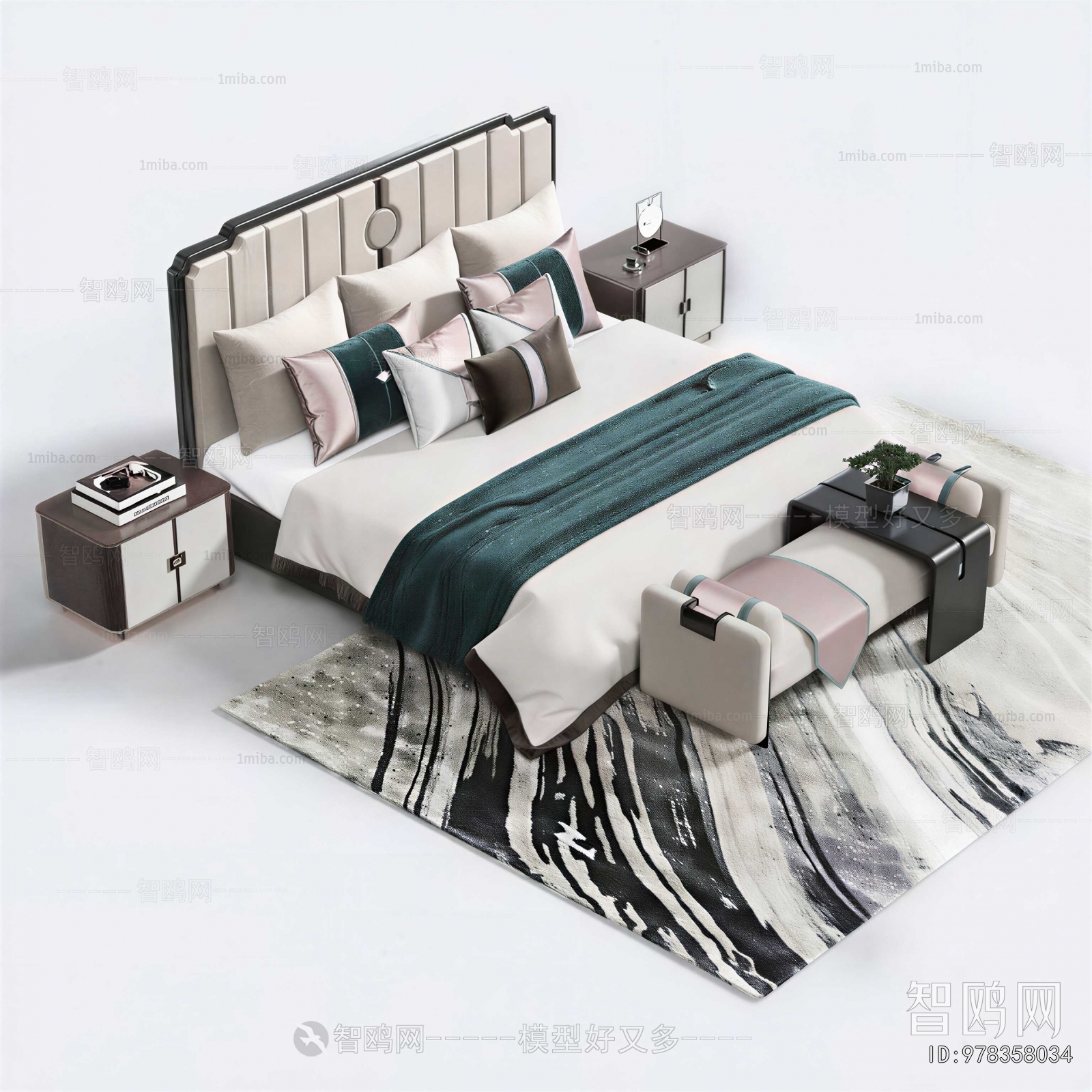New Chinese Style Double Bed