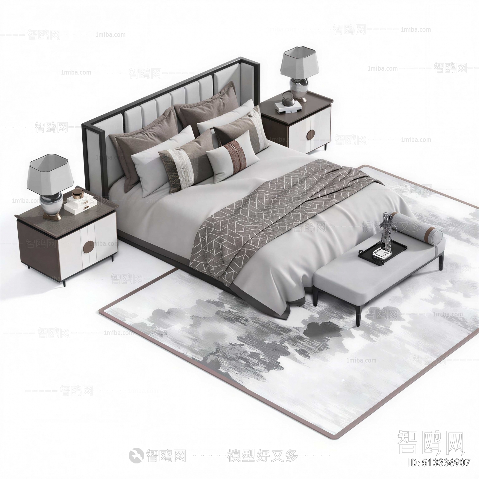 New Chinese Style Double Bed