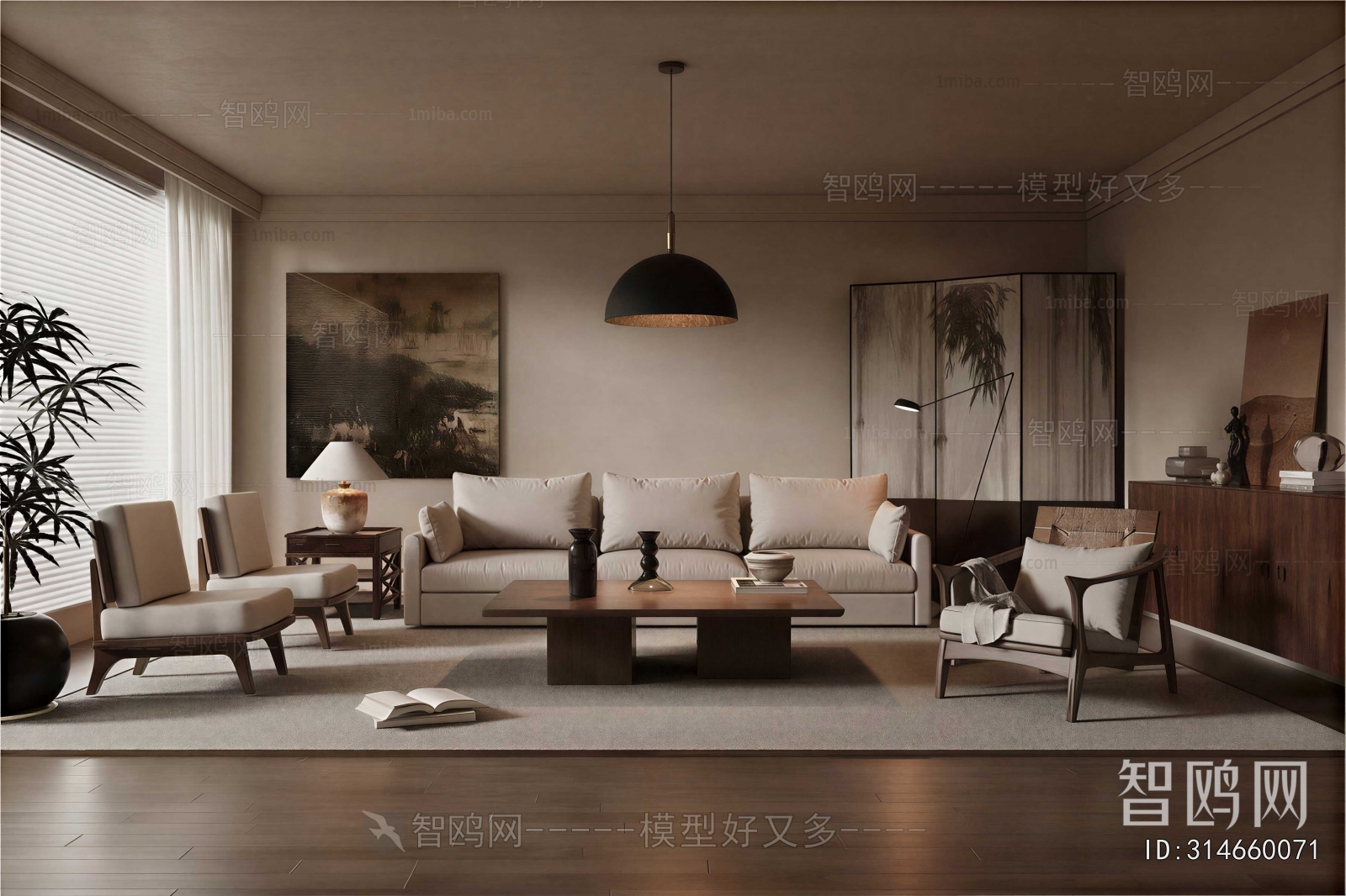 New Chinese Style A Living Room