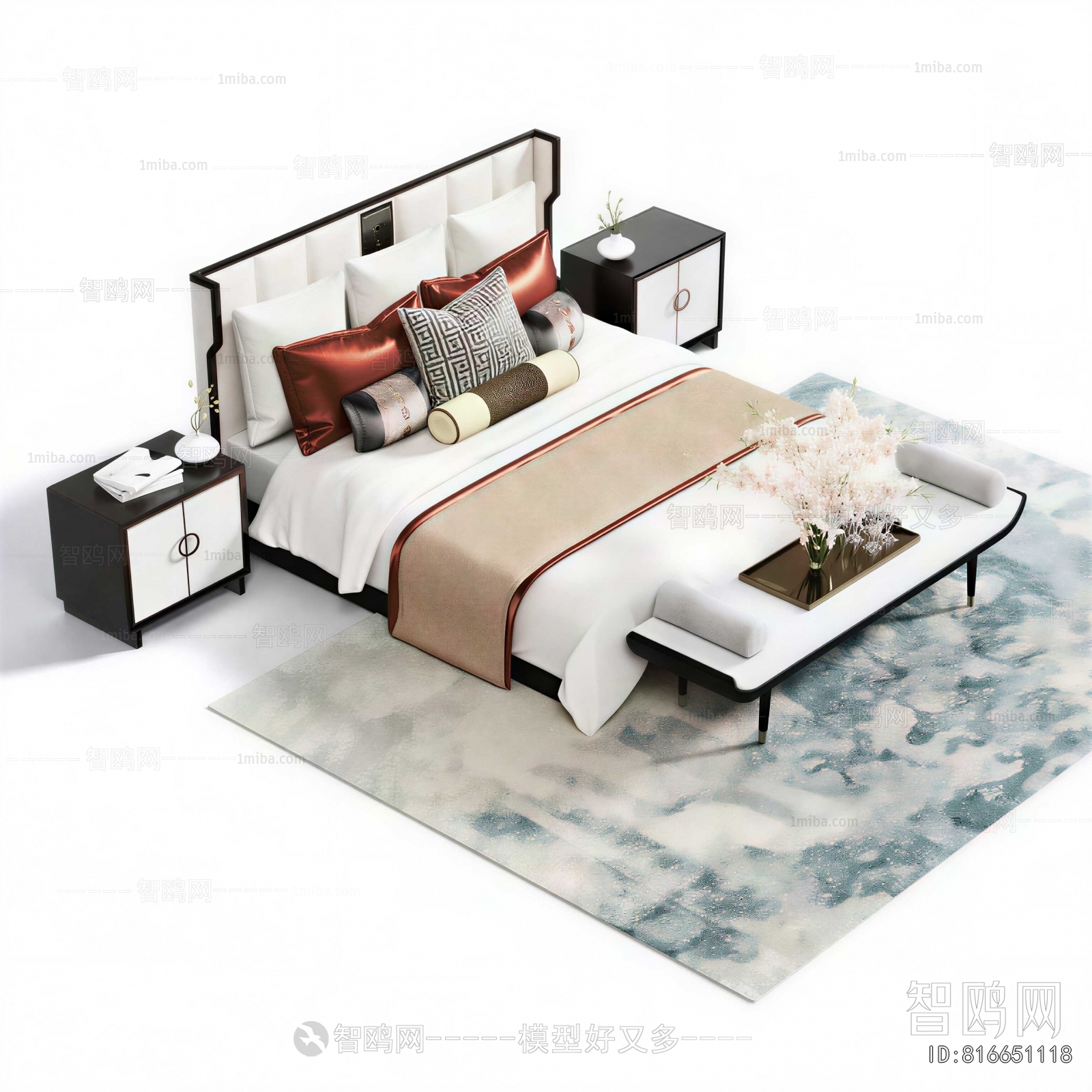 New Chinese Style Double Bed