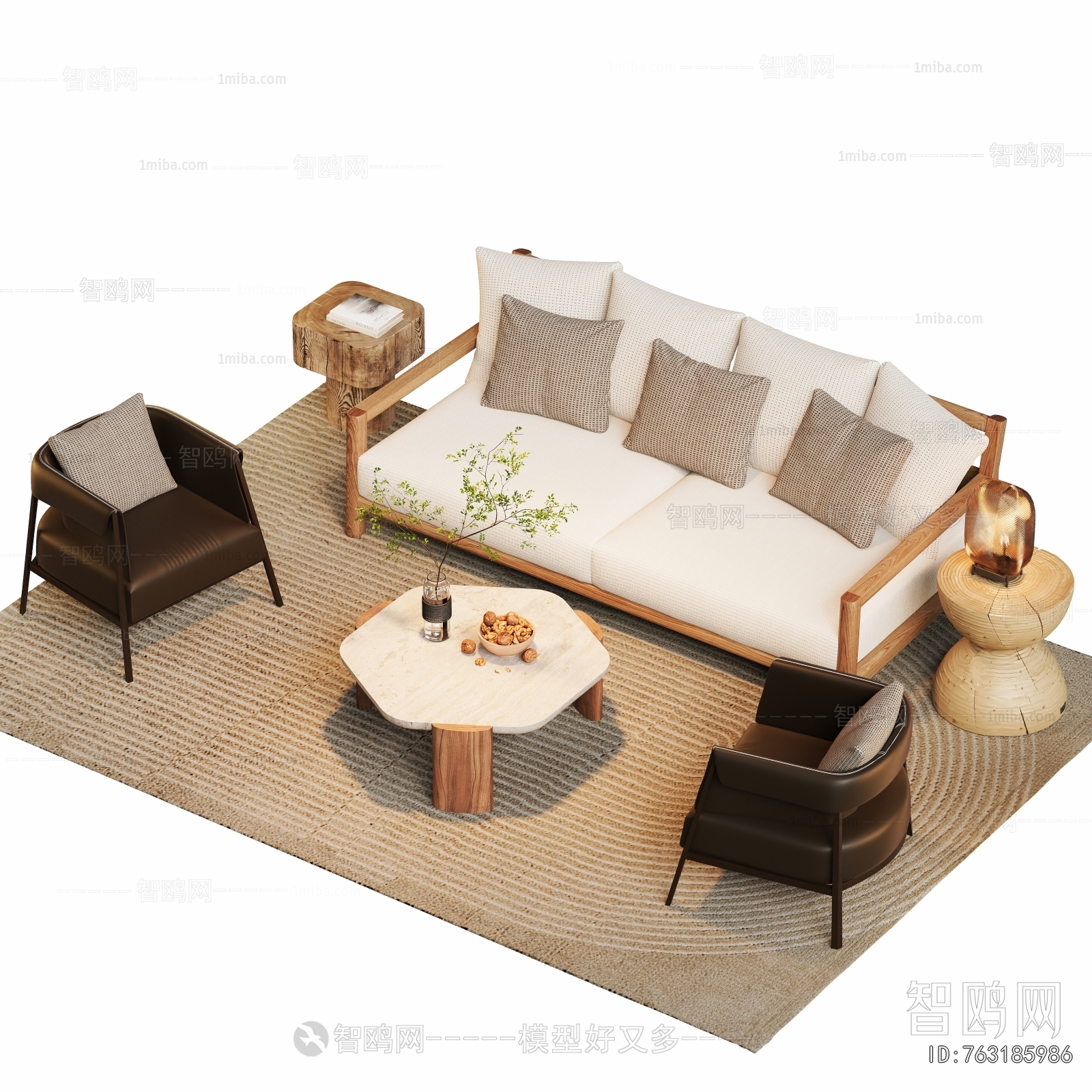 Wabi-sabi Style Sofa Combination