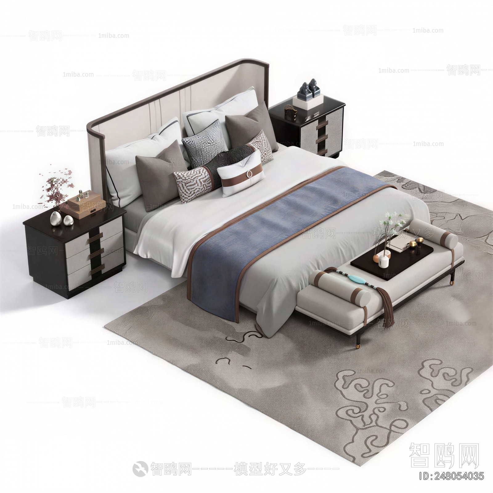 New Chinese Style Double Bed