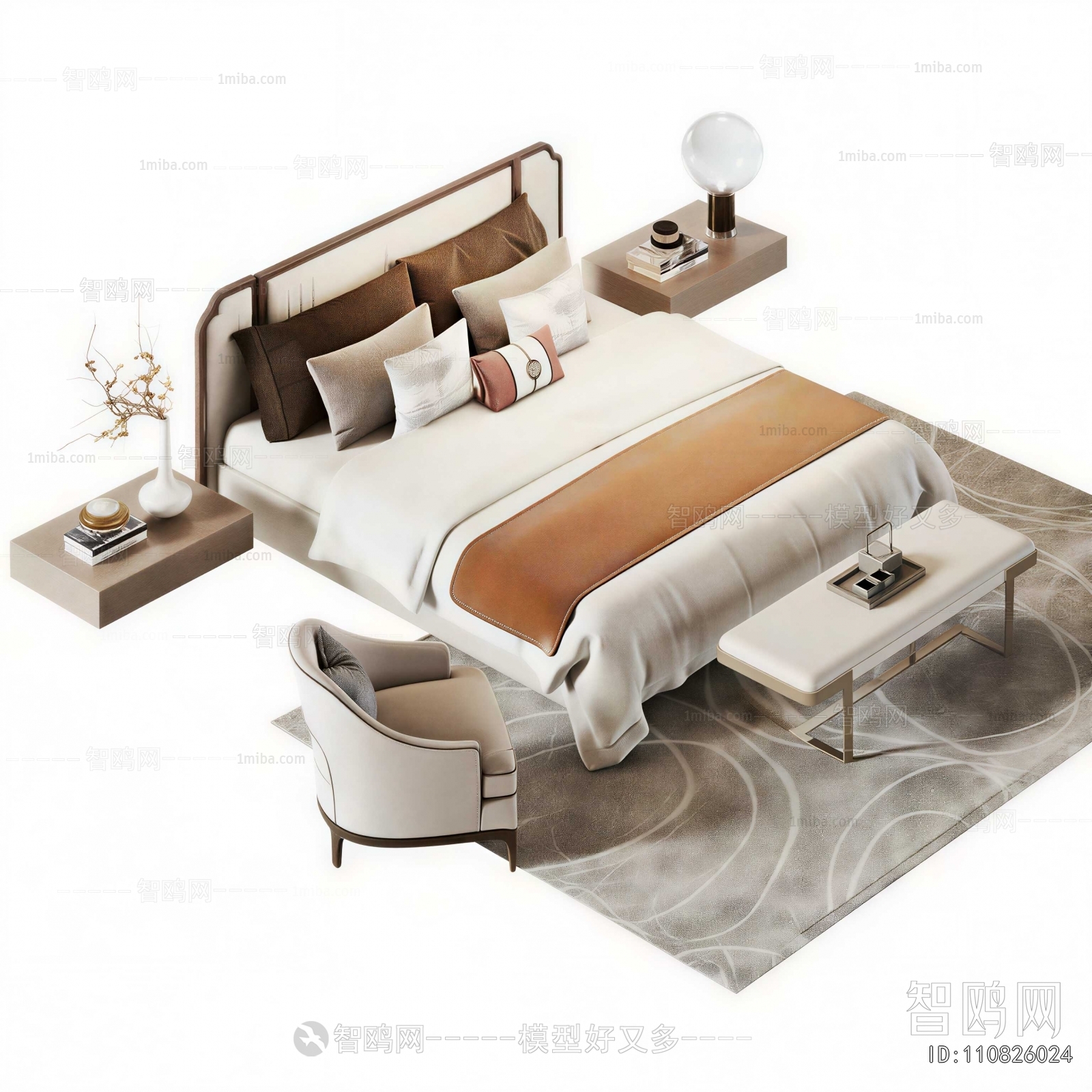 New Chinese Style Double Bed