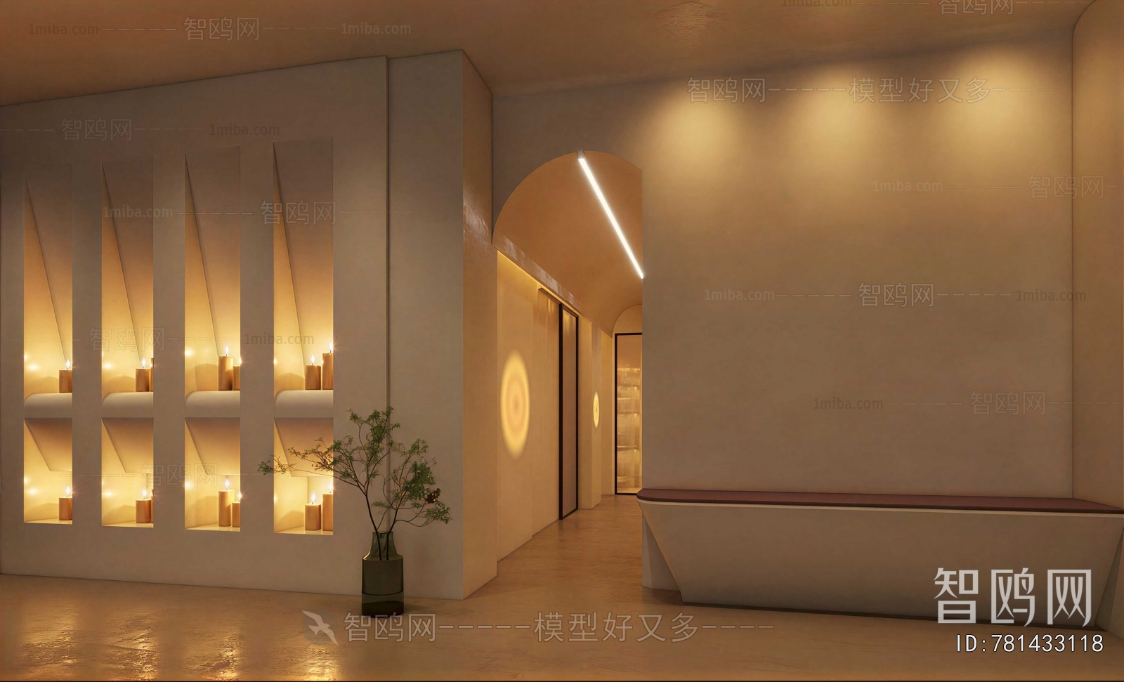 Wabi-sabi Style Office Reception Desk