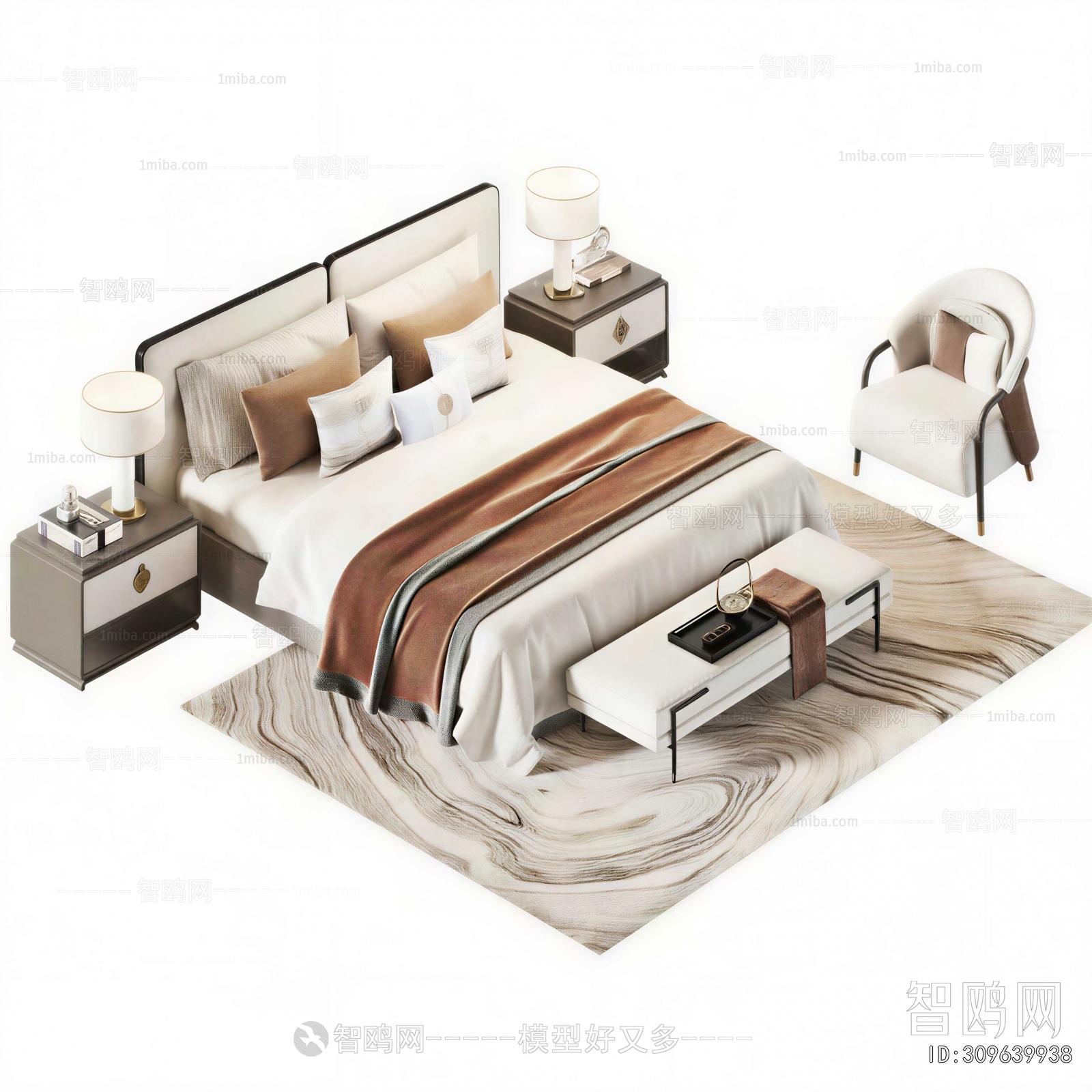 New Chinese Style Double Bed