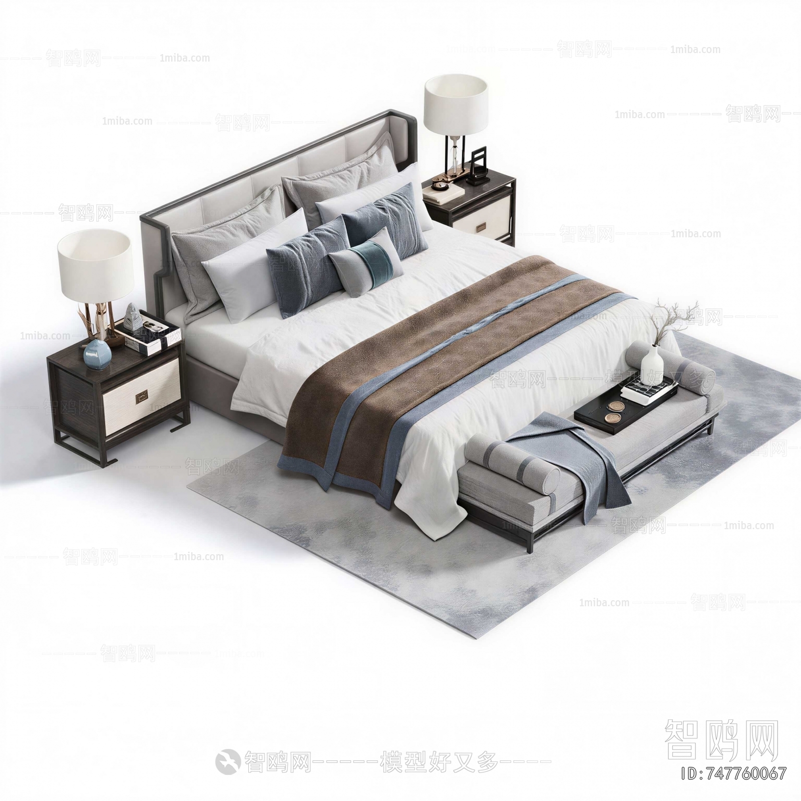 New Chinese Style Double Bed