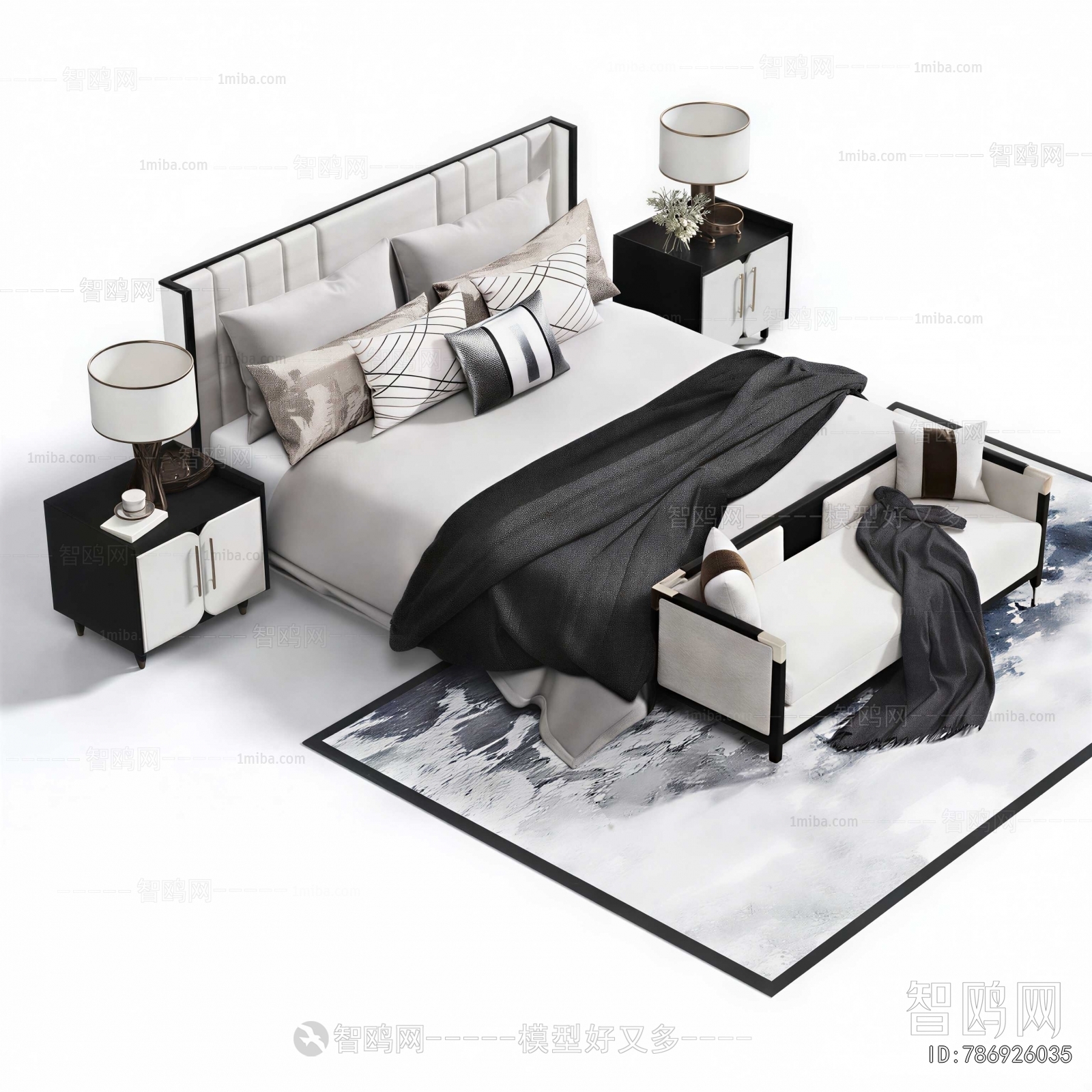 New Chinese Style Double Bed