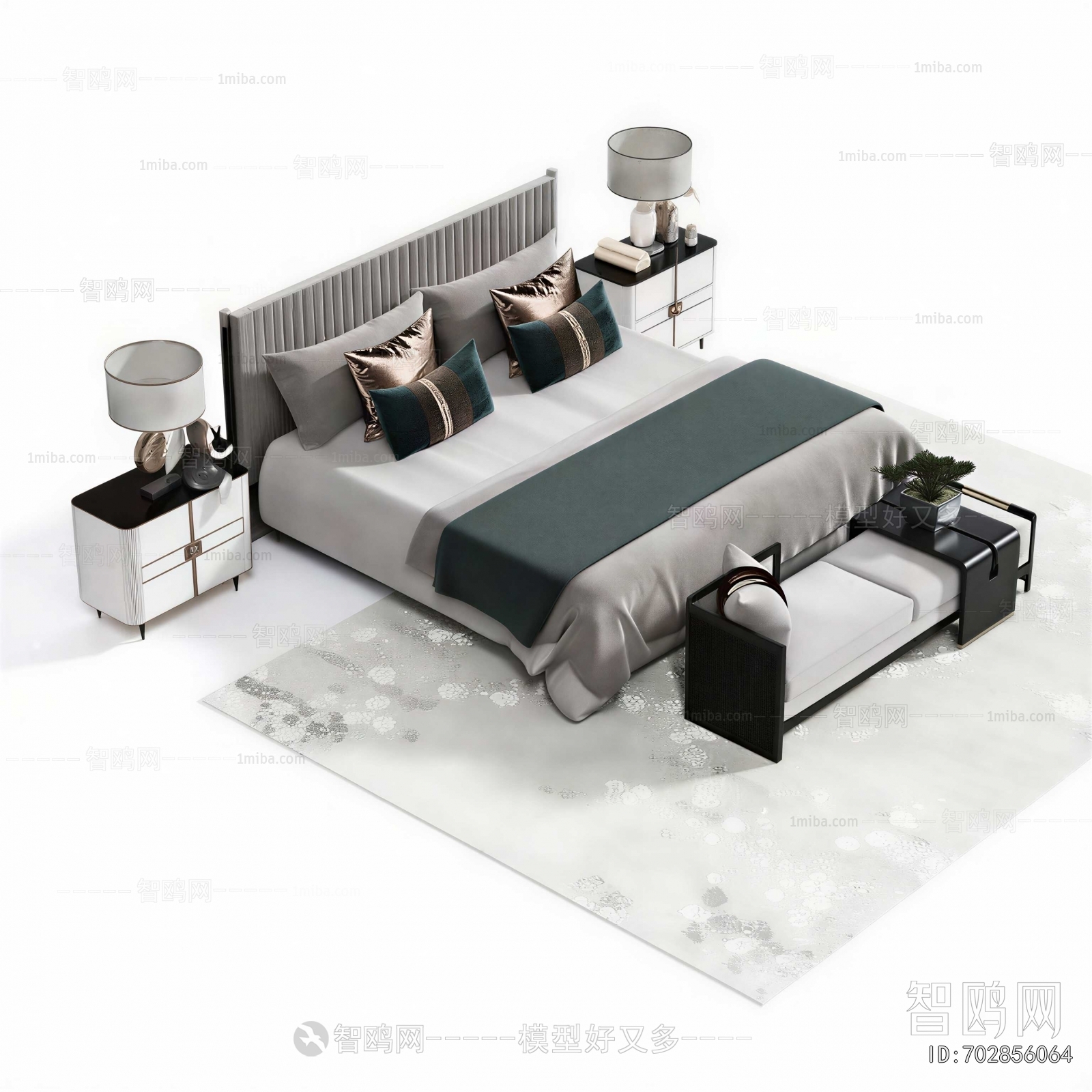 New Chinese Style Double Bed