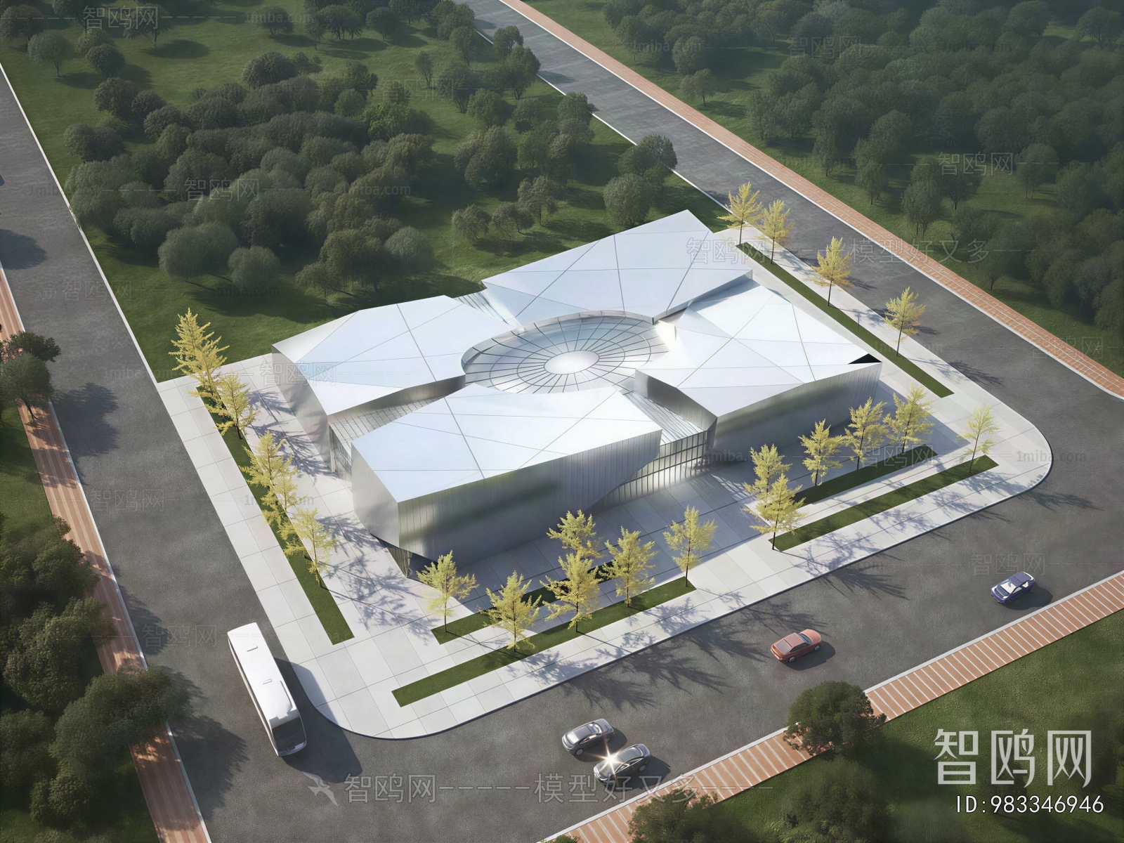 Modern Architectural Bird's-eye View Planning