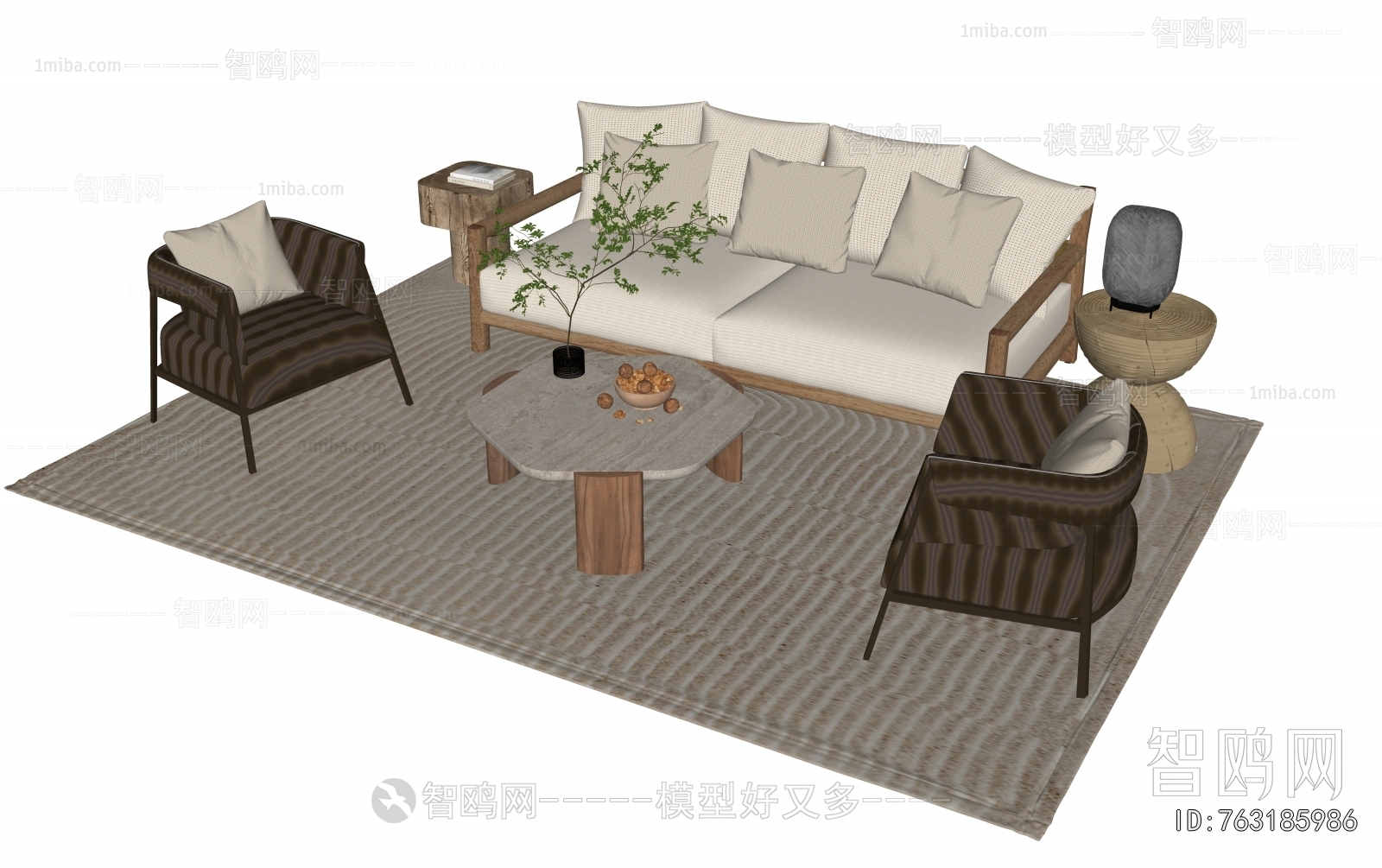 Wabi-sabi Style Sofa Combination