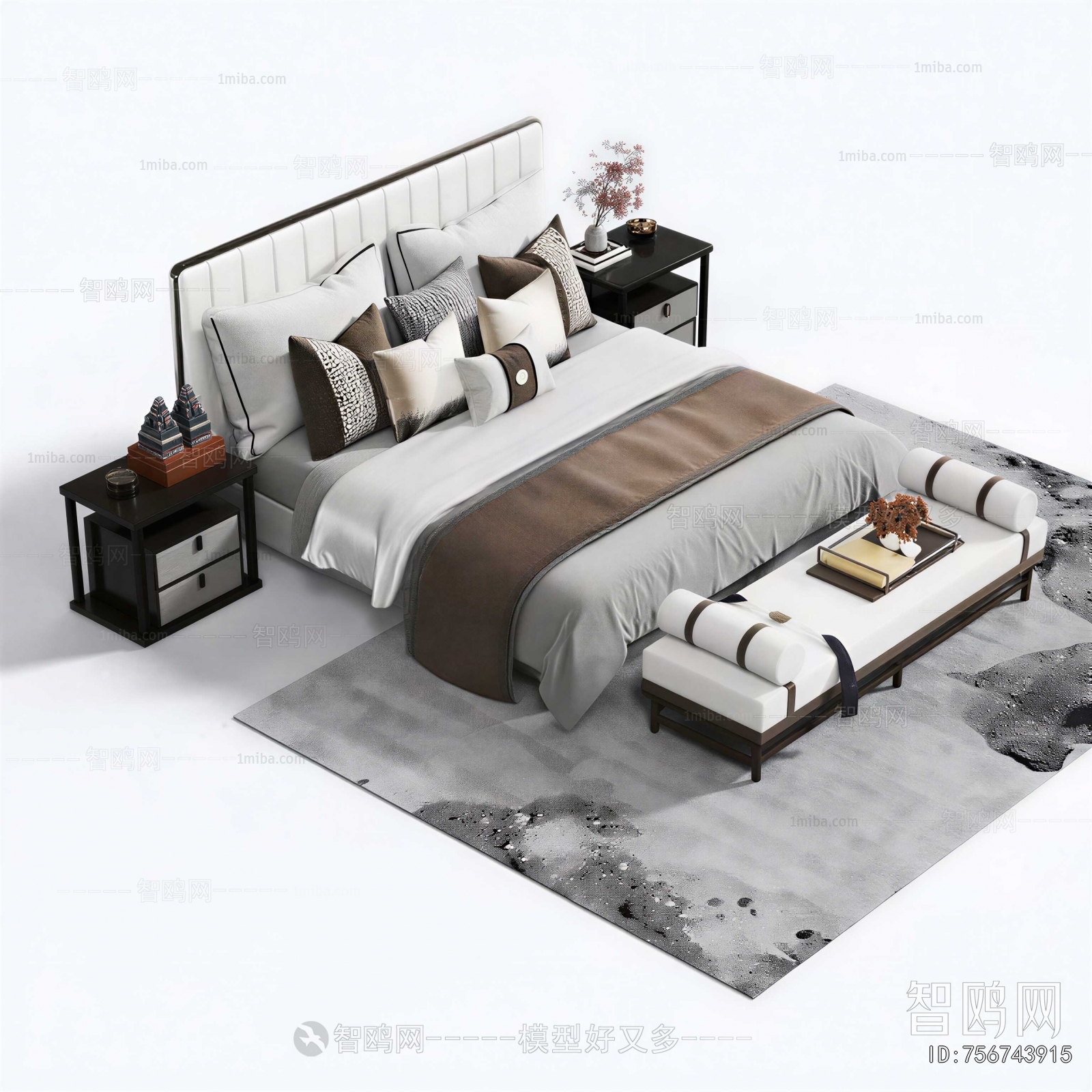 New Chinese Style Double Bed