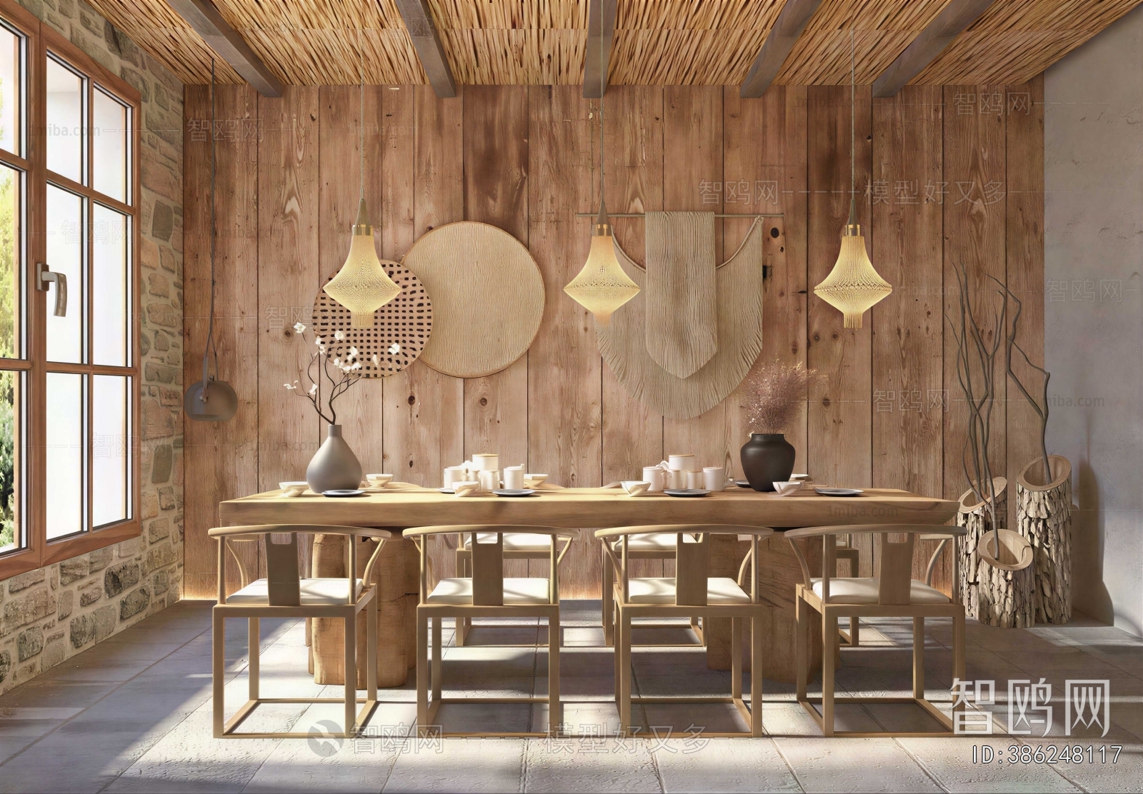 Wabi-sabi Style Dining Room