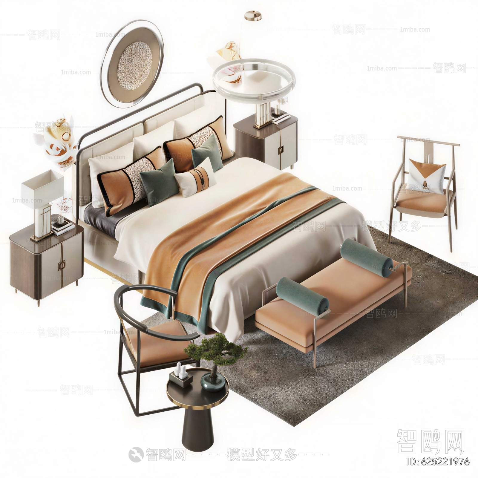 New Chinese Style Double Bed