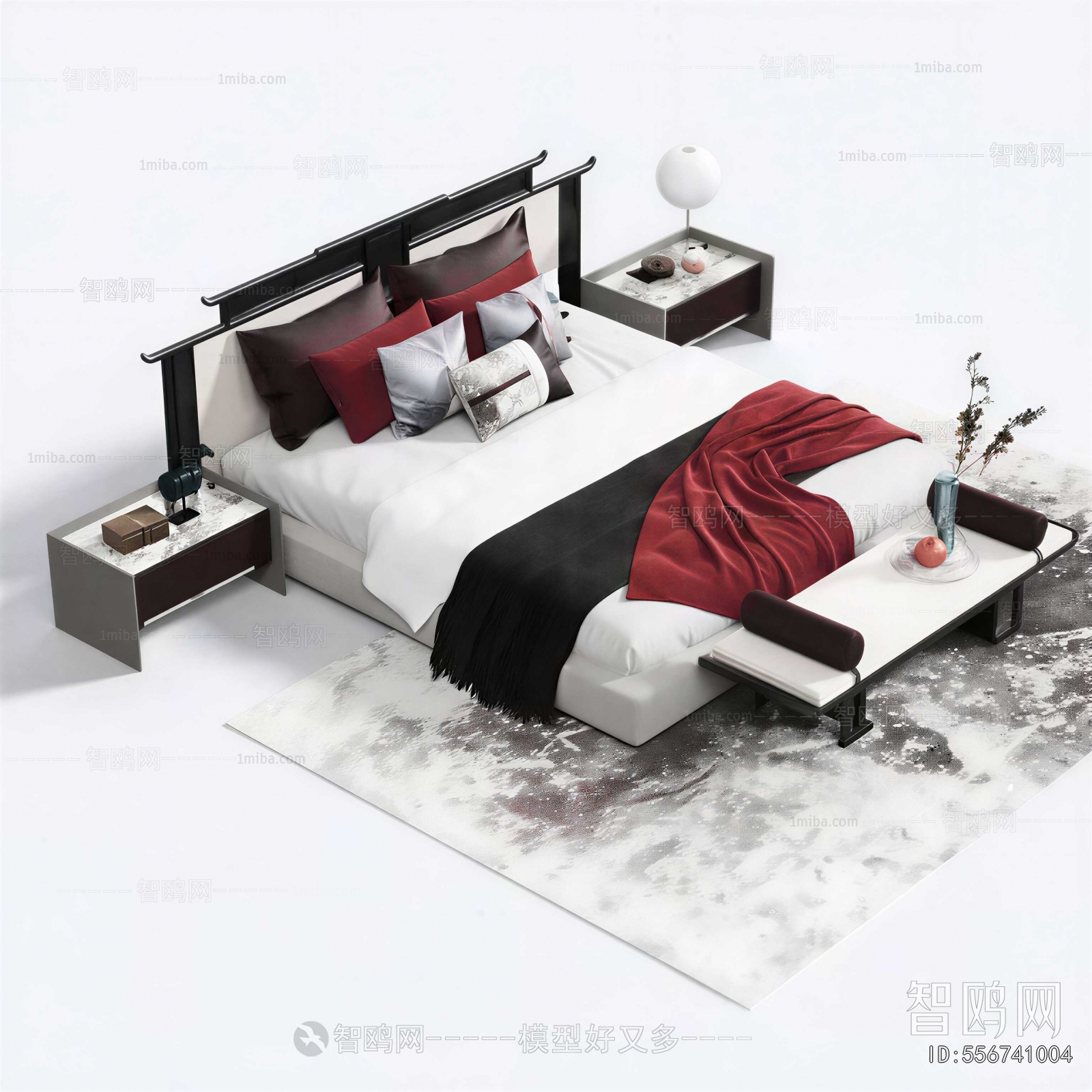 New Chinese Style Double Bed