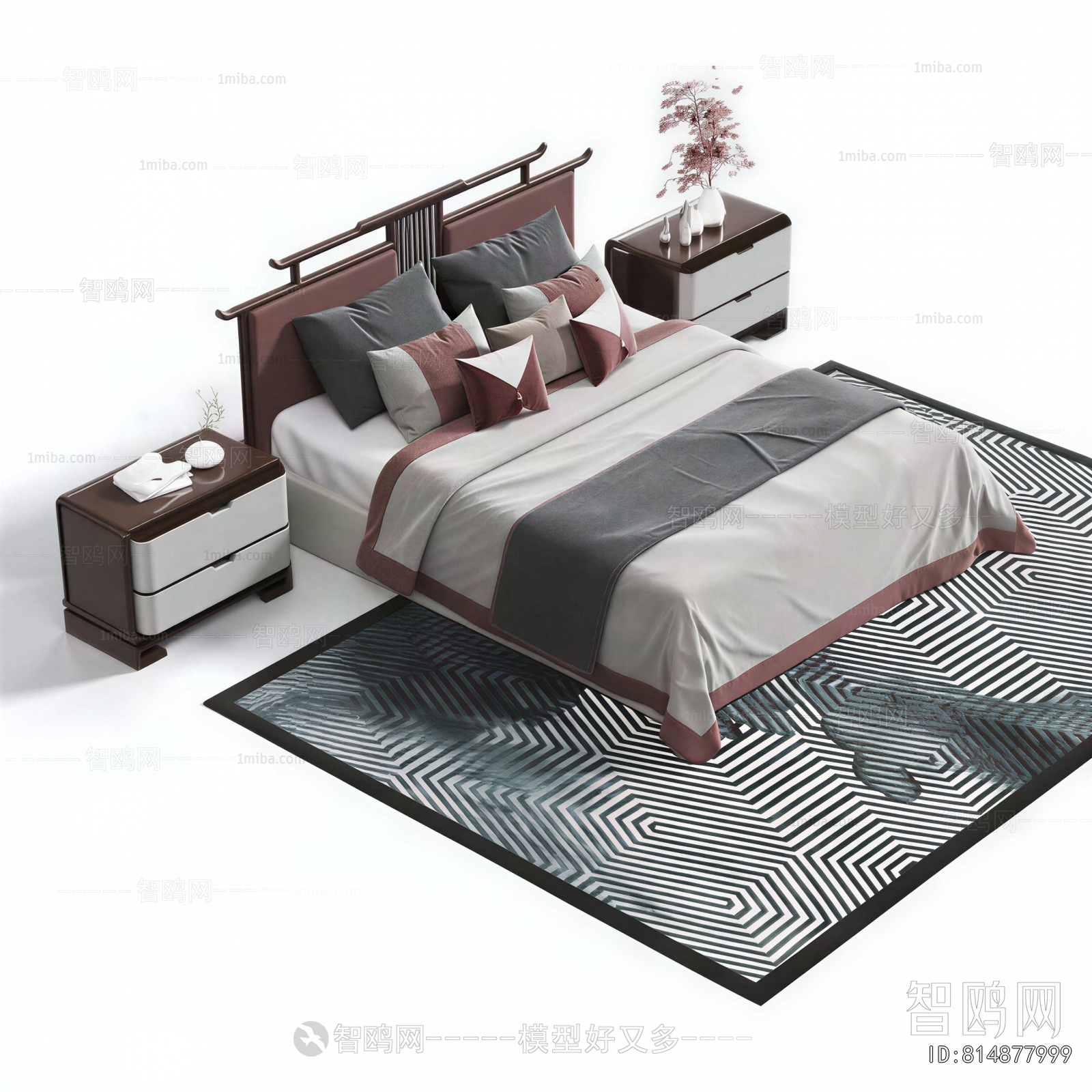 New Chinese Style Double Bed