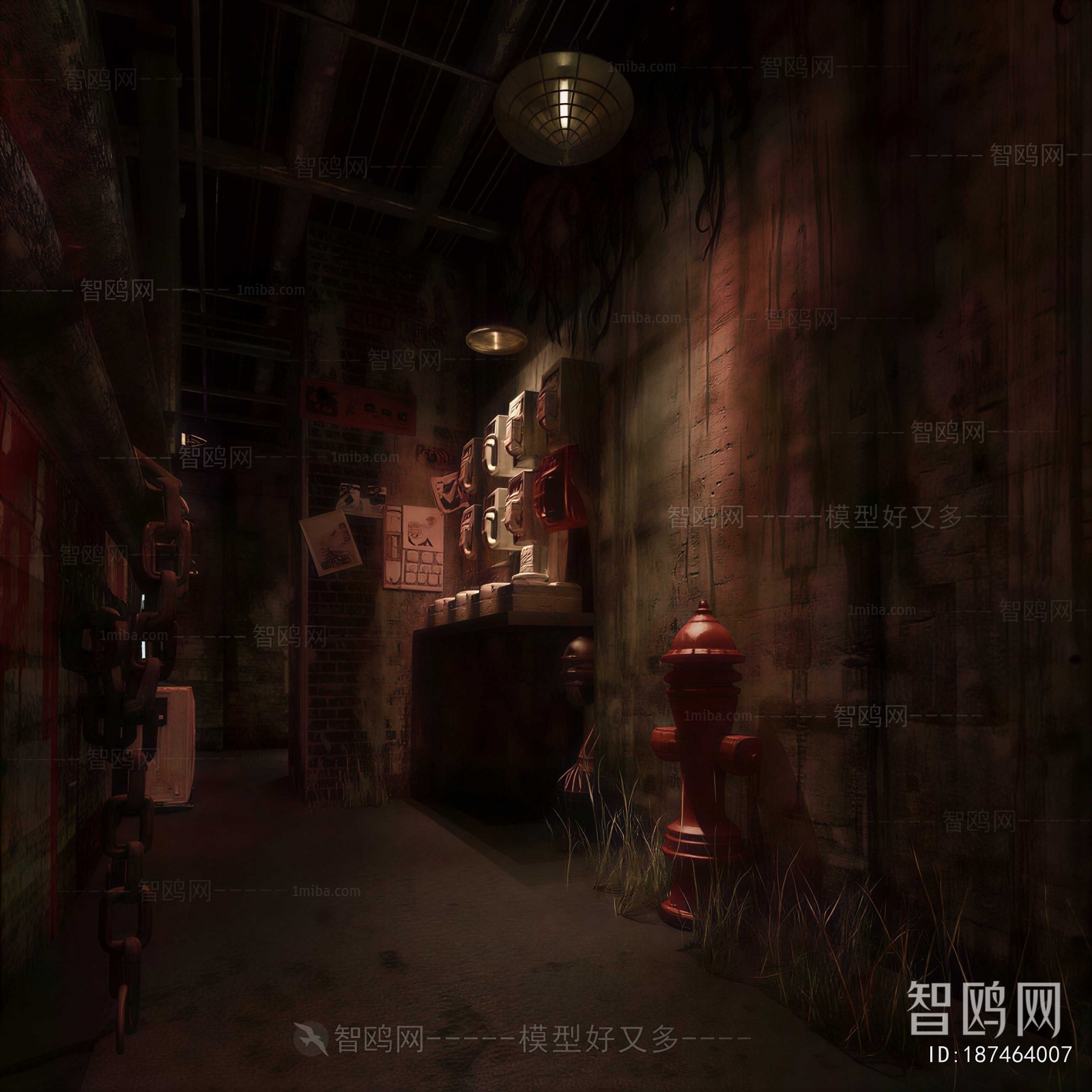 Industrial Style Office Aisle