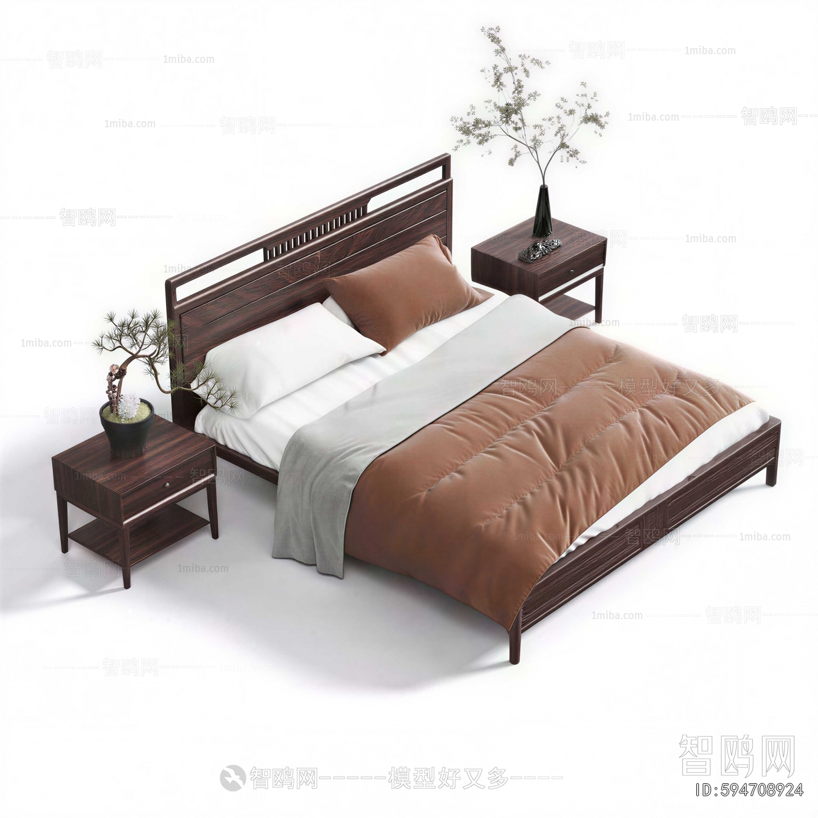 New Chinese Style Double Bed