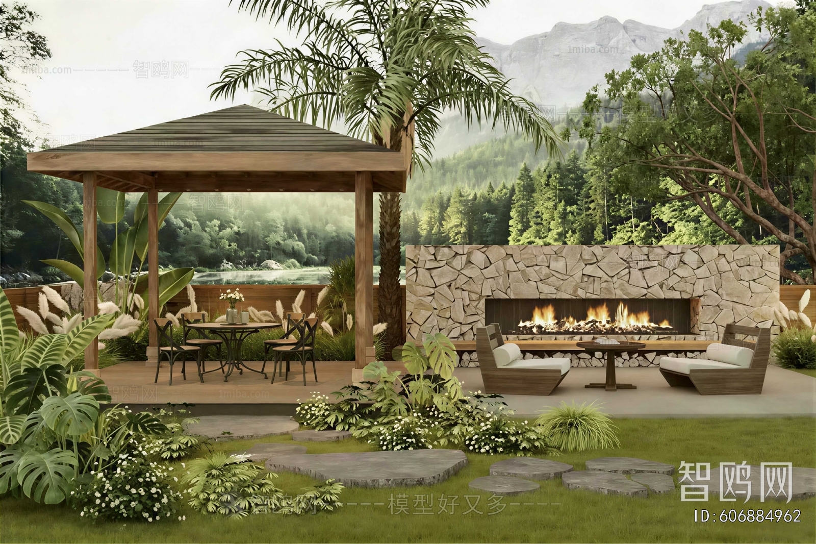 Wabi-sabi Style Courtyard/landscape