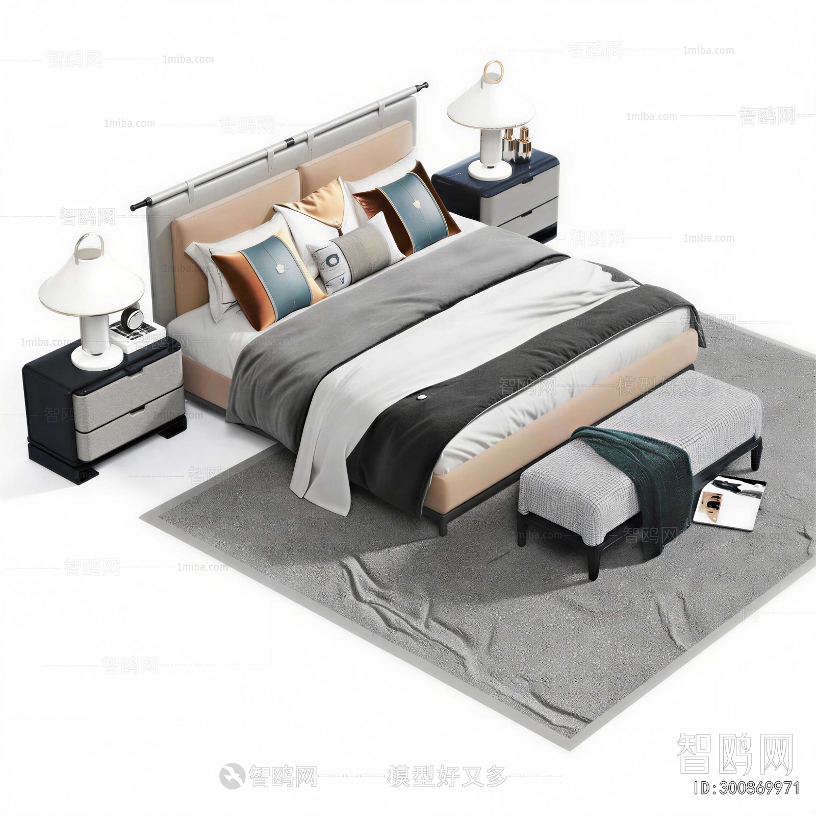 New Chinese Style Double Bed
