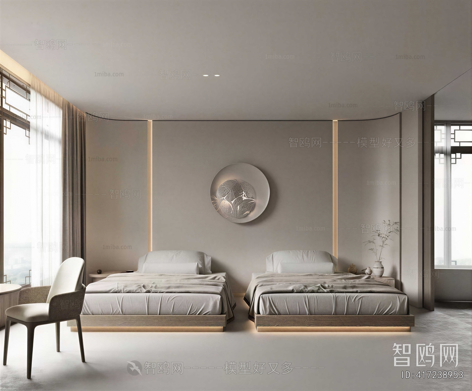 Wabi-sabi Style Guest Room