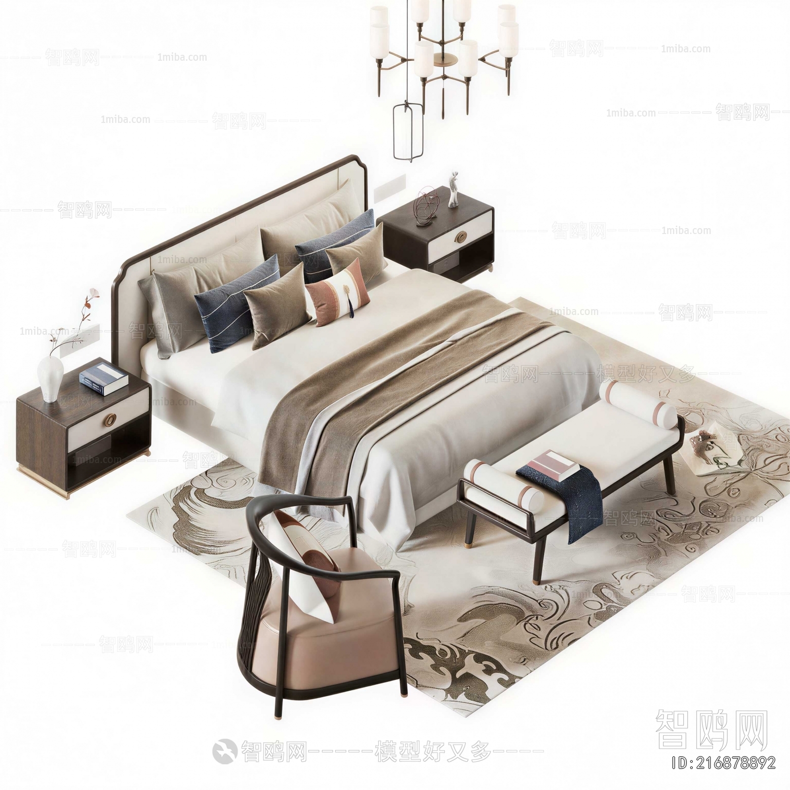 New Chinese Style Double Bed
