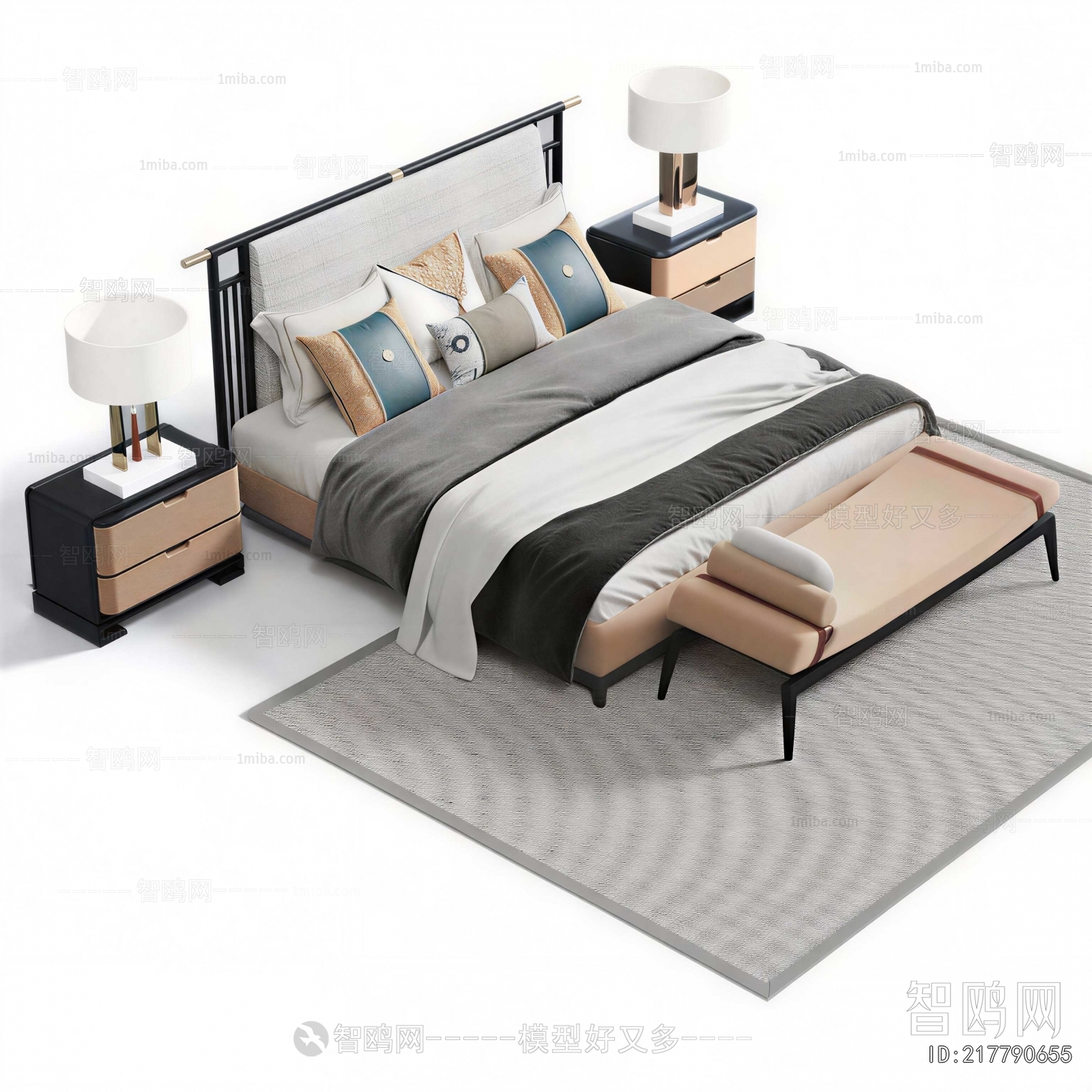 New Chinese Style Double Bed