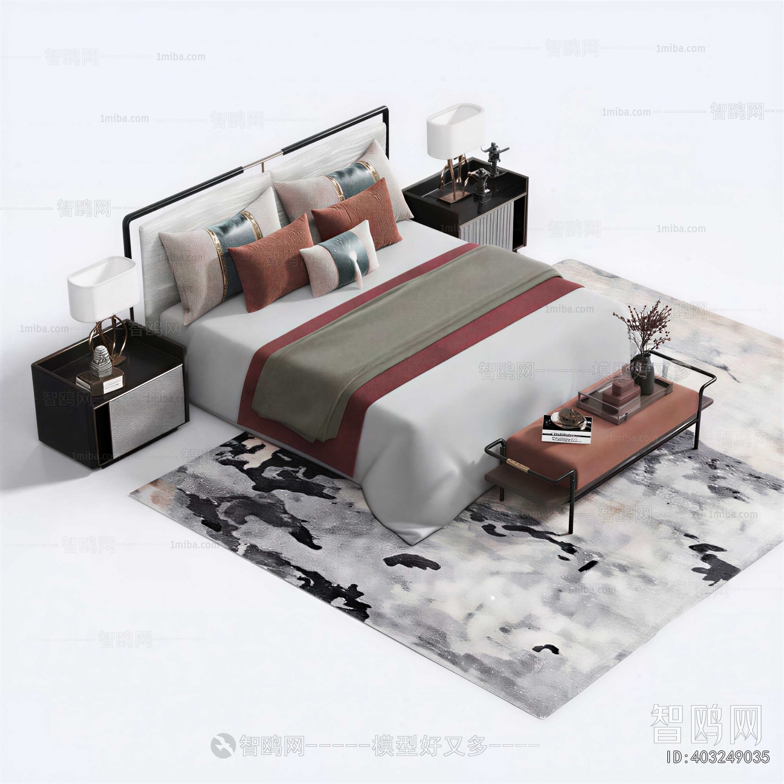New Chinese Style Double Bed
