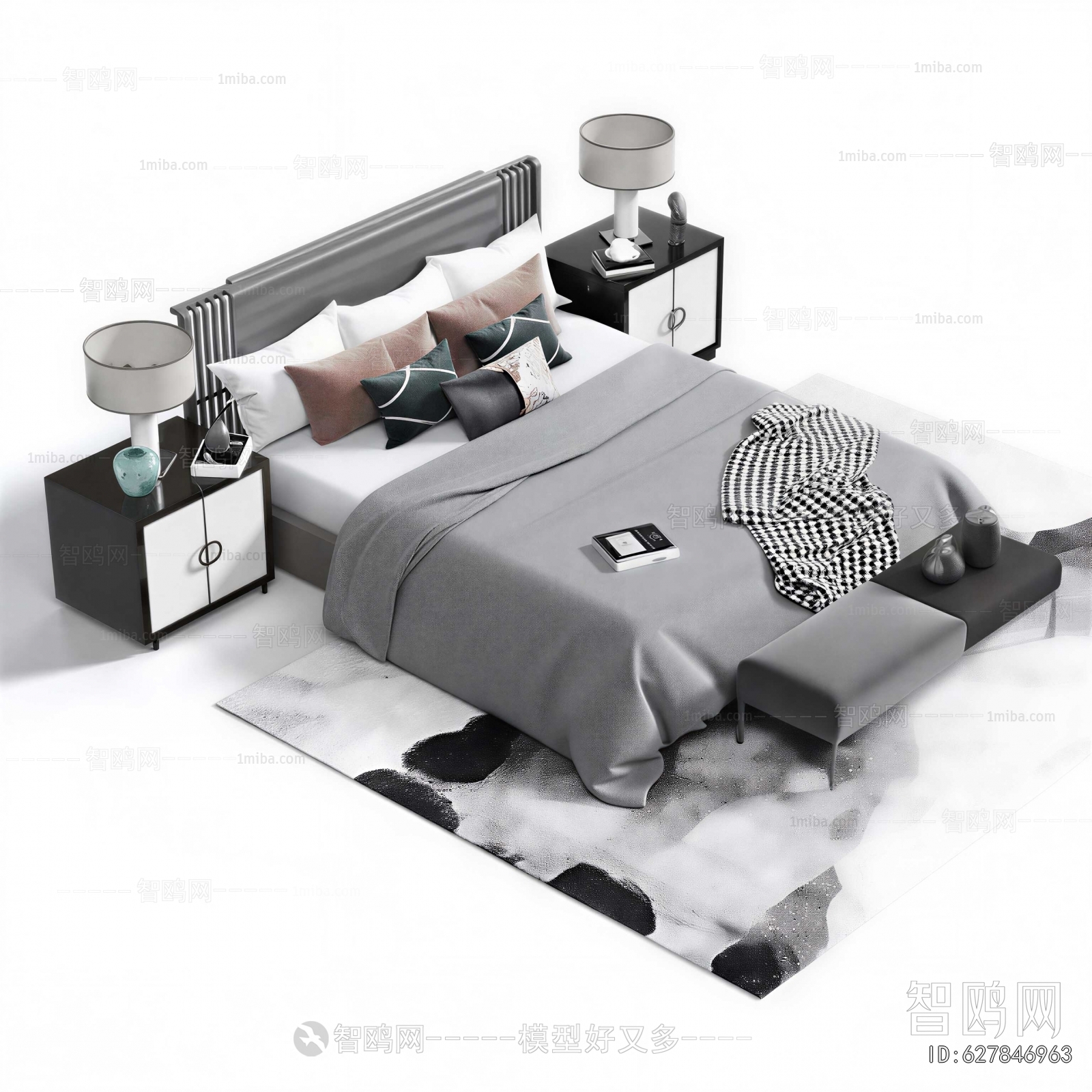 New Chinese Style Double Bed