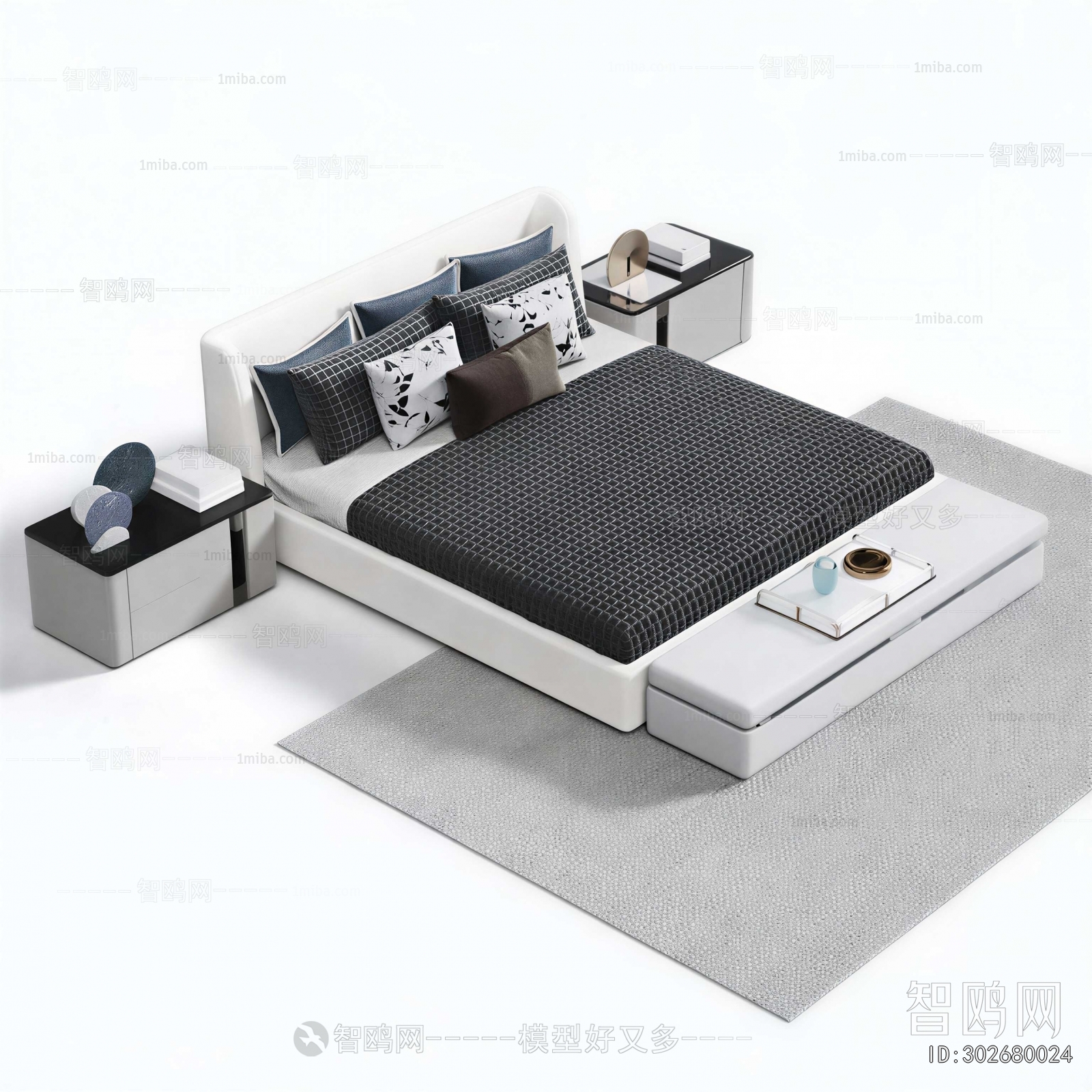 New Chinese Style Double Bed
